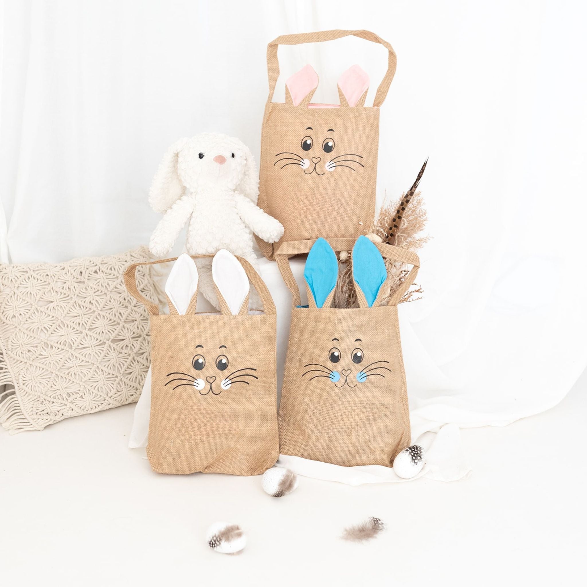 Ostertasche Jute mit Hasenohren - wunderwunsch
