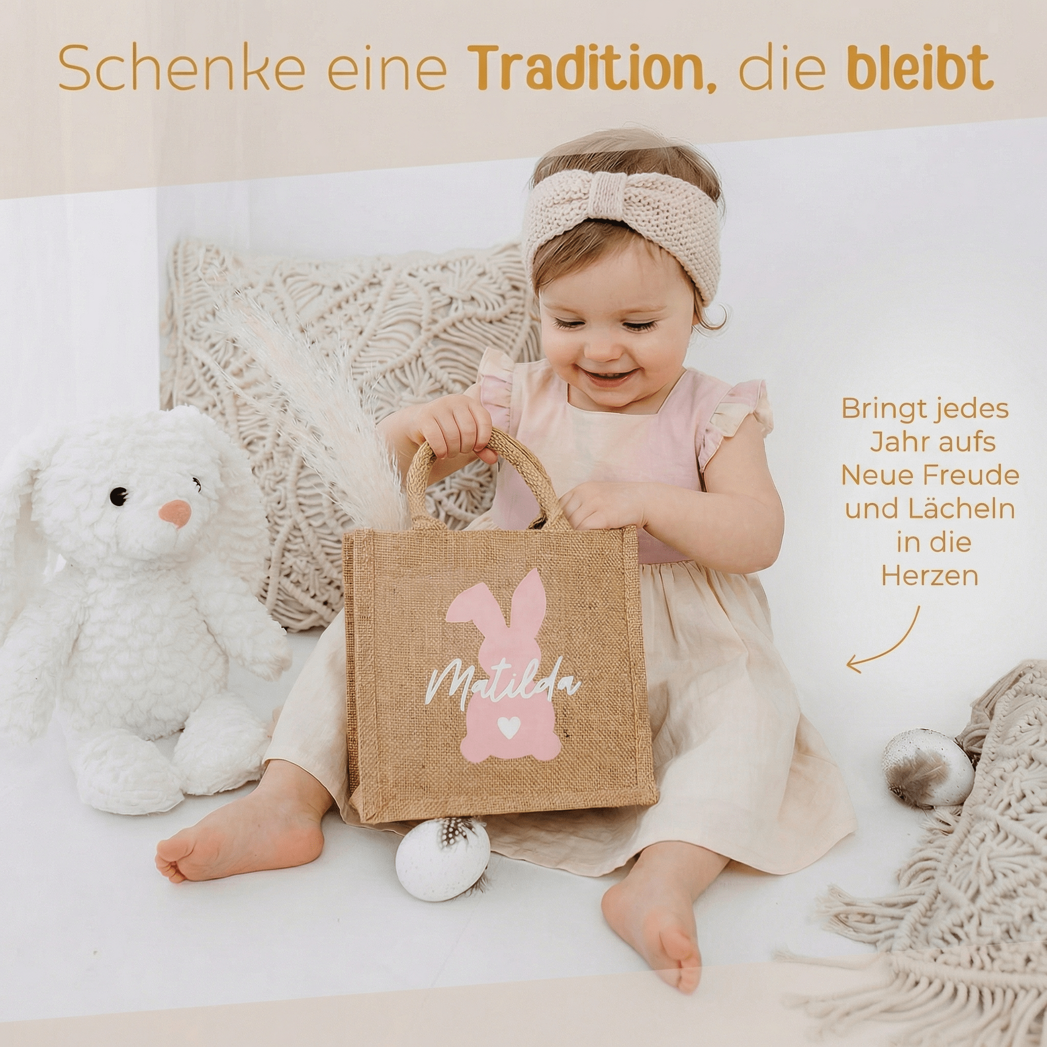 Ostertasche Jute personalisiert - wunderwunsch
