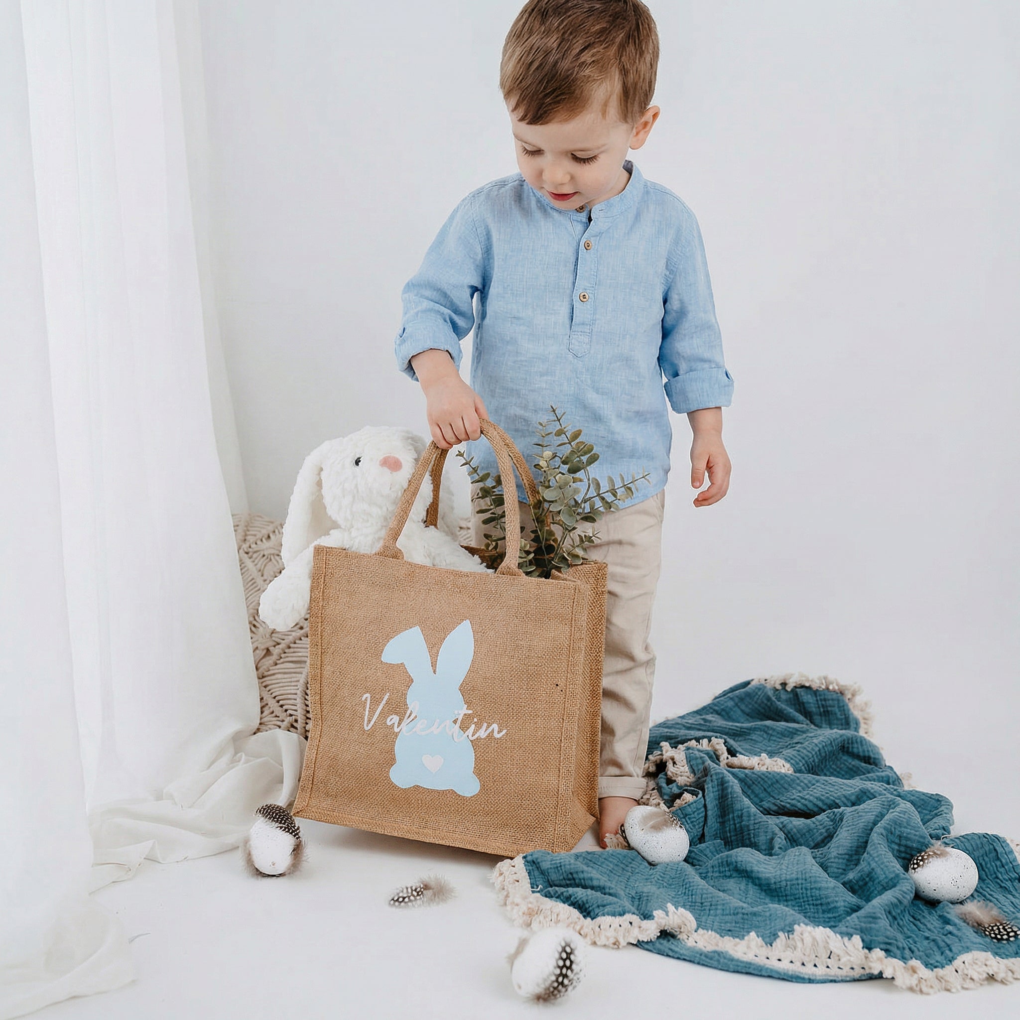 Ostertasche Jute personalisiert - wunderwunsch