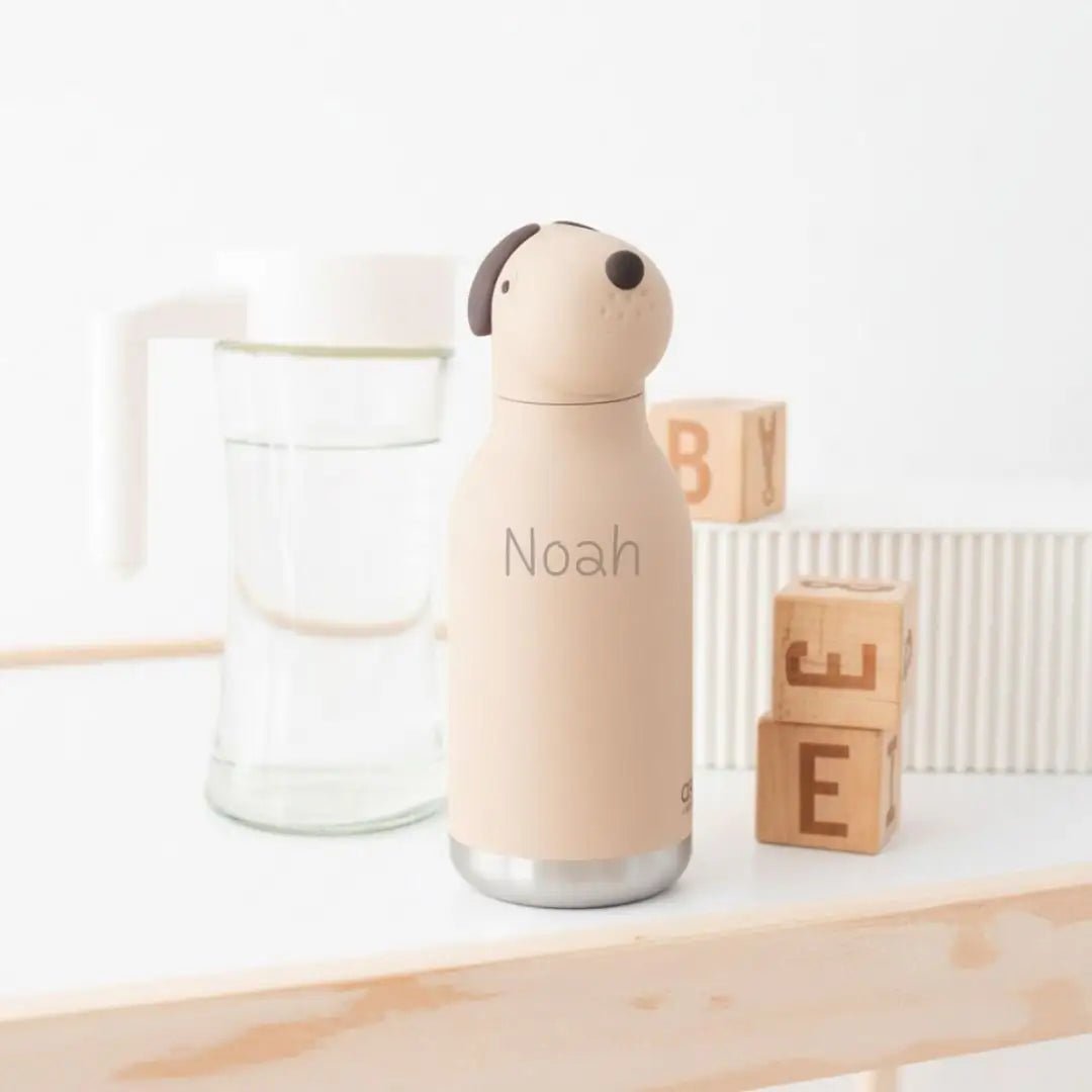 Pausen Bundle - Brotdose + ASOBU Bestie Tier Trinkflasche personalisiert - wunderwunsch