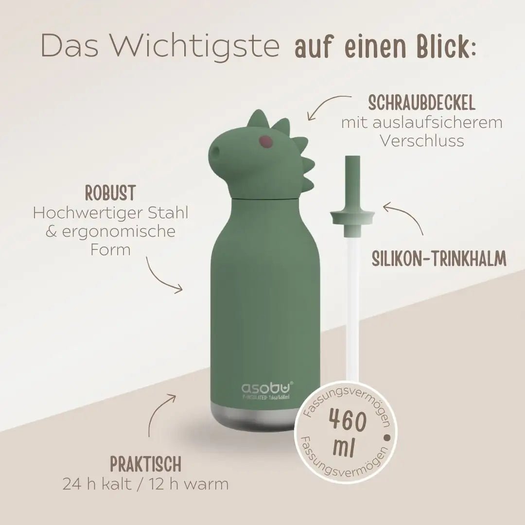 Pausen Bundle - Brotdose + ASOBU Bestie Tier Trinkflasche personalisiert - wunderwunsch
