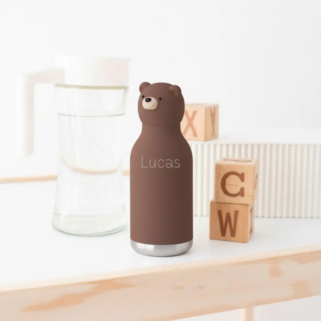 Pausen Bundle - Brotdose + ASOBU Bestie Tier Trinkflasche personalisiert - wunderwunsch