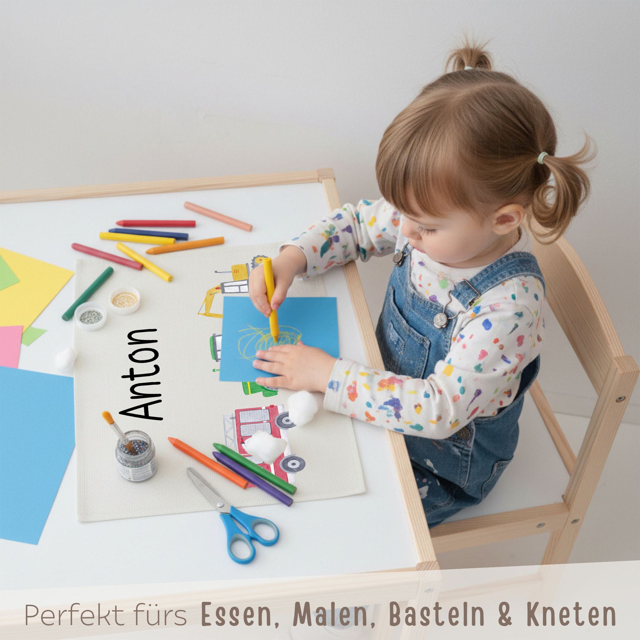 Platzdeckchen personalisiert - Fahrzeuge Aquarell - wunderwunsch