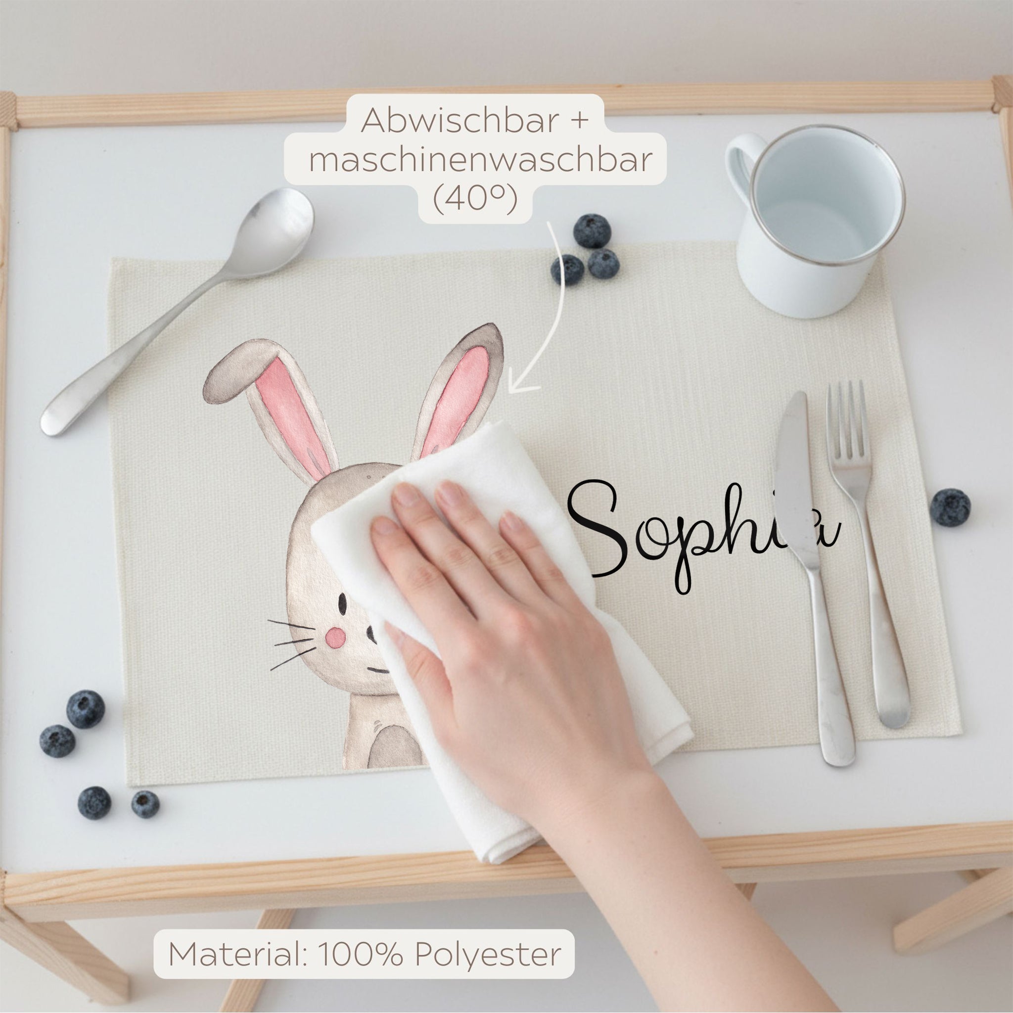 Platzdeckchen personalisiert - Tier Aquarell - wunderwunsch