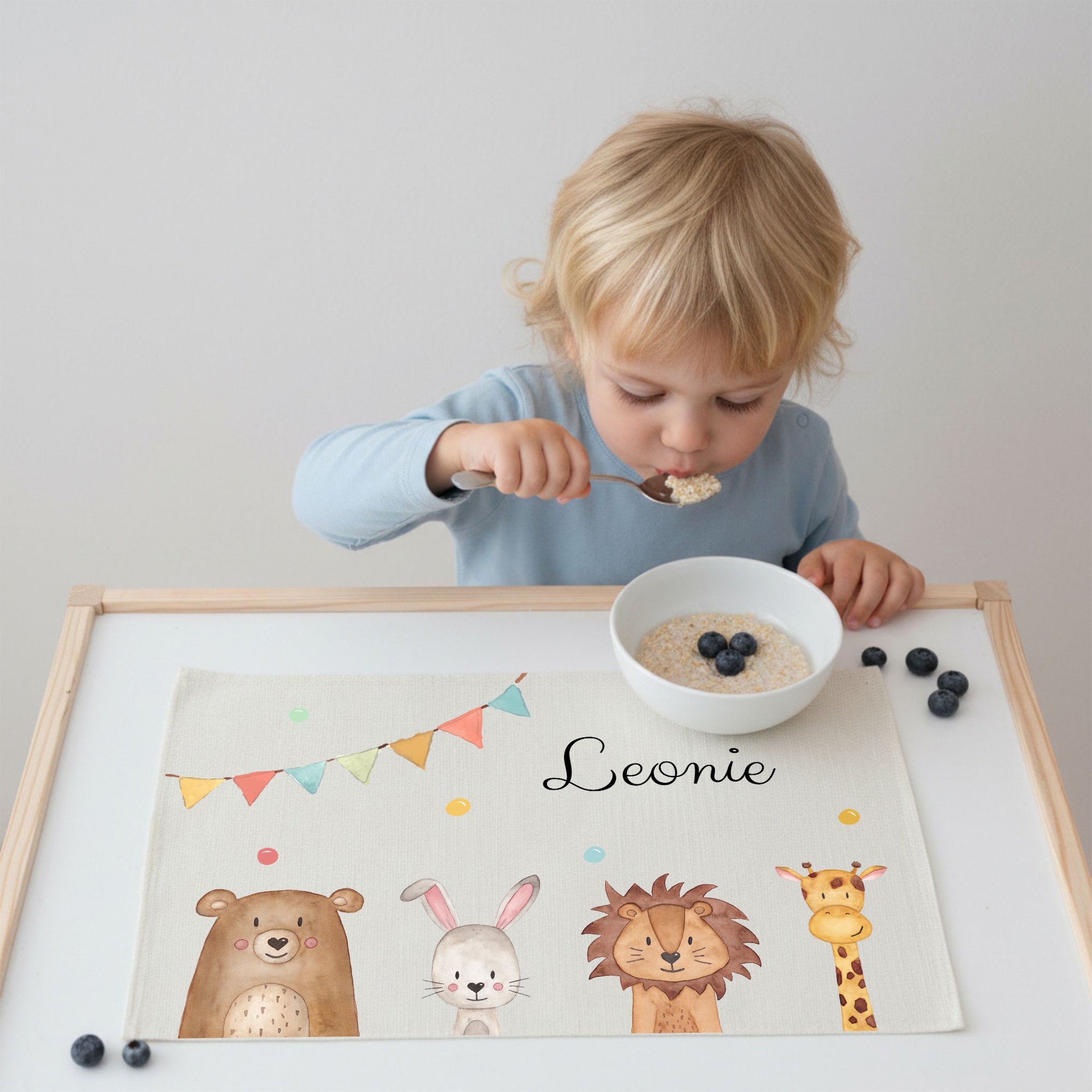 Platzdeckchen personalisiert - Tiere Girlande Aquarell - wunderwunsch