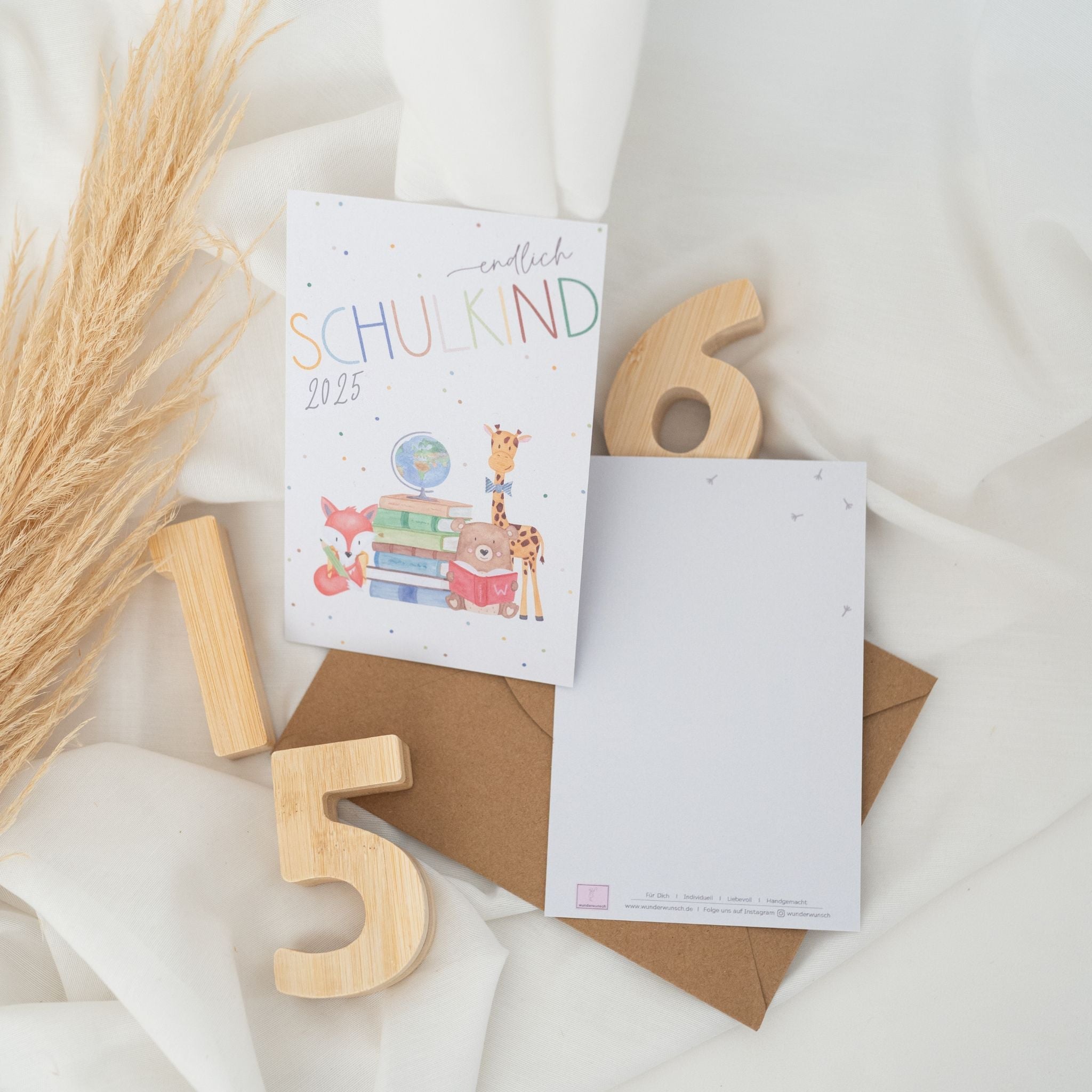 Postkarte "Endlich Schulkind 2025" - wunderwunsch