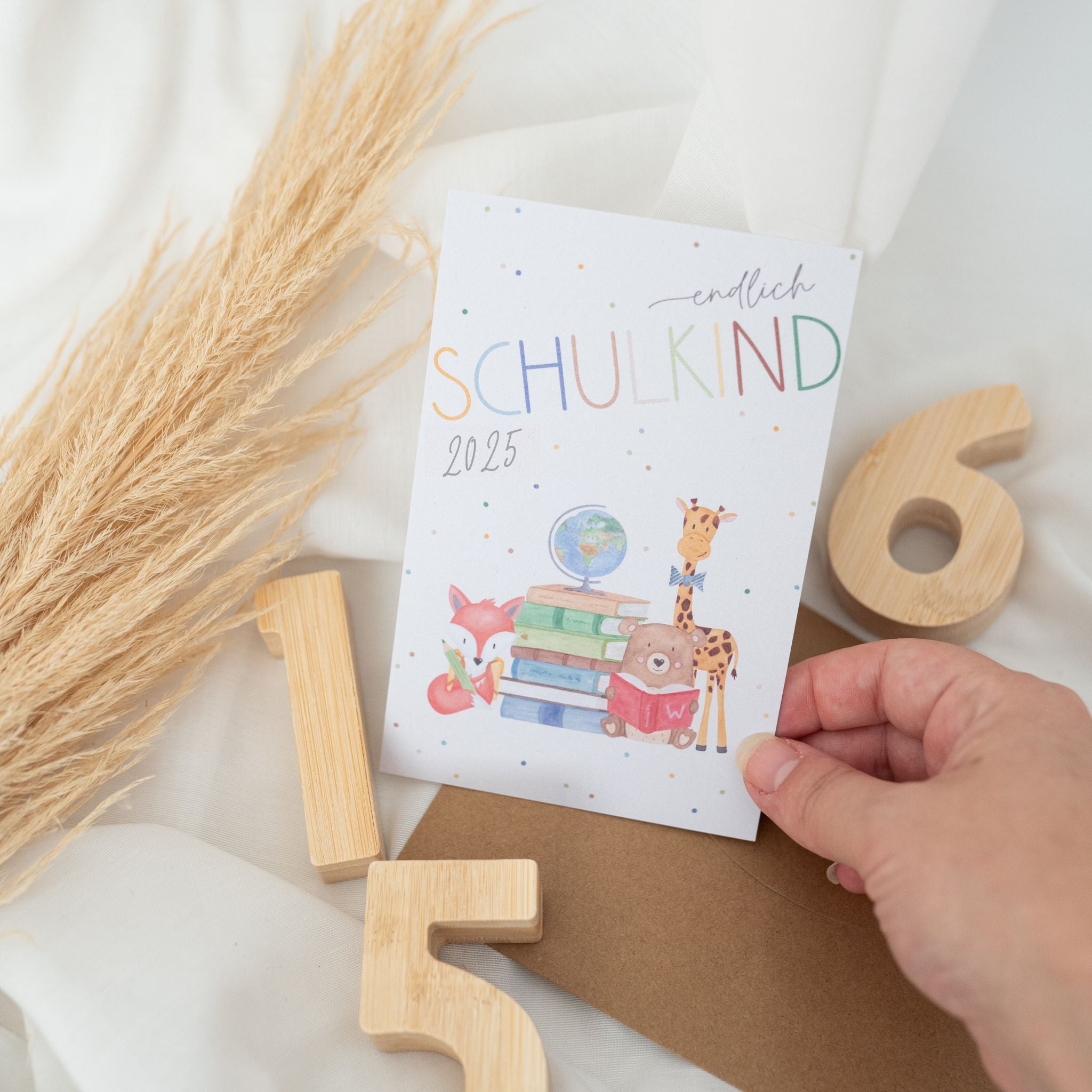 Postkarte "Endlich Schulkind 2025" - wunderwunsch