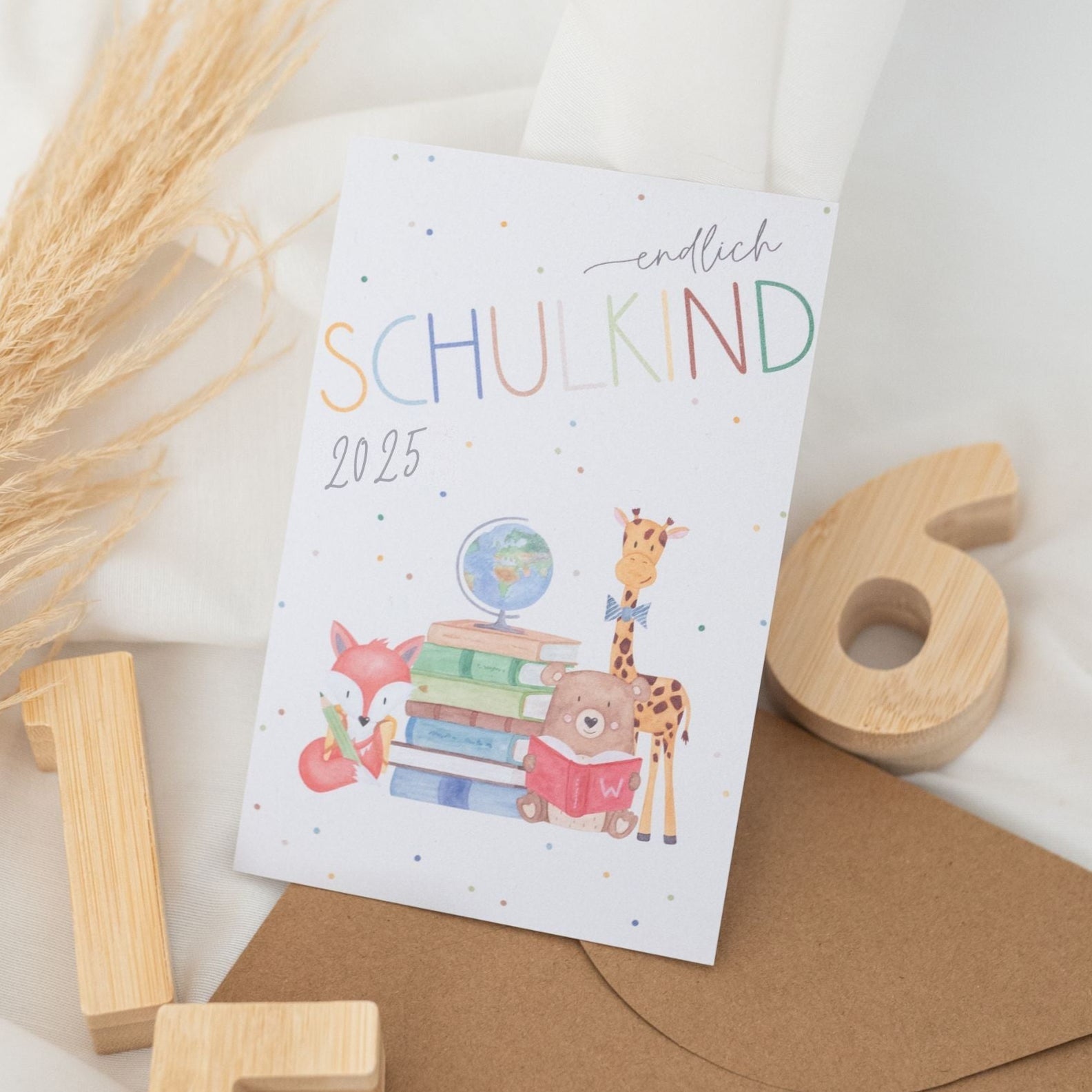 Postkarte "Endlich Schulkind 2025" - wunderwunsch