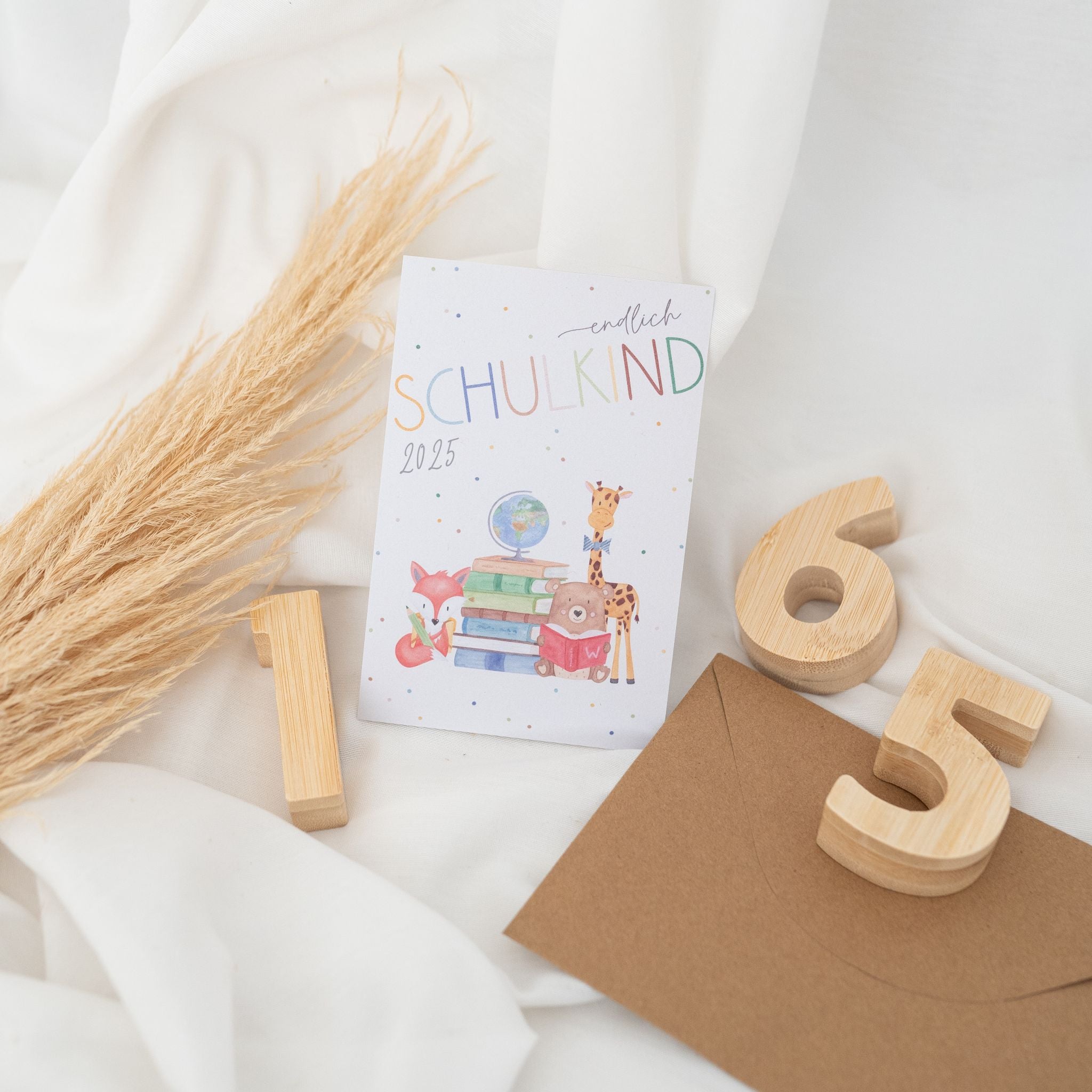 Postkarte "Endlich Schulkind 2025" - wunderwunsch
