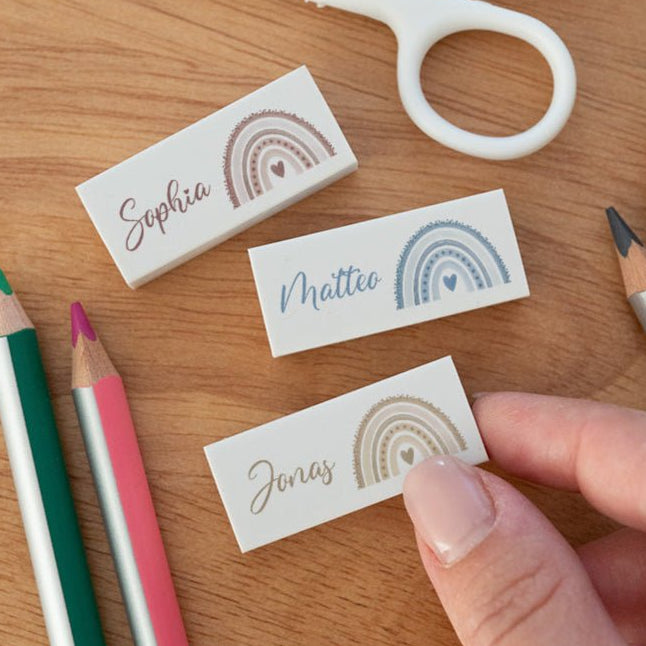 Radiergummi personalisiert - Regenbogen Aquarell - wunderwunsch