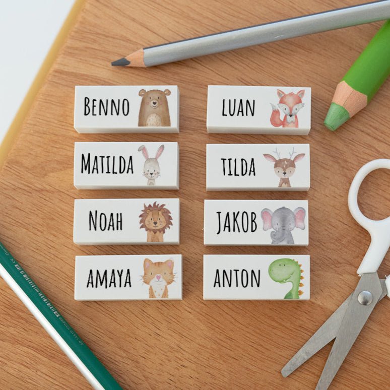 Radiergummi personalisiert - Tier Aquarell - wunderwunsch