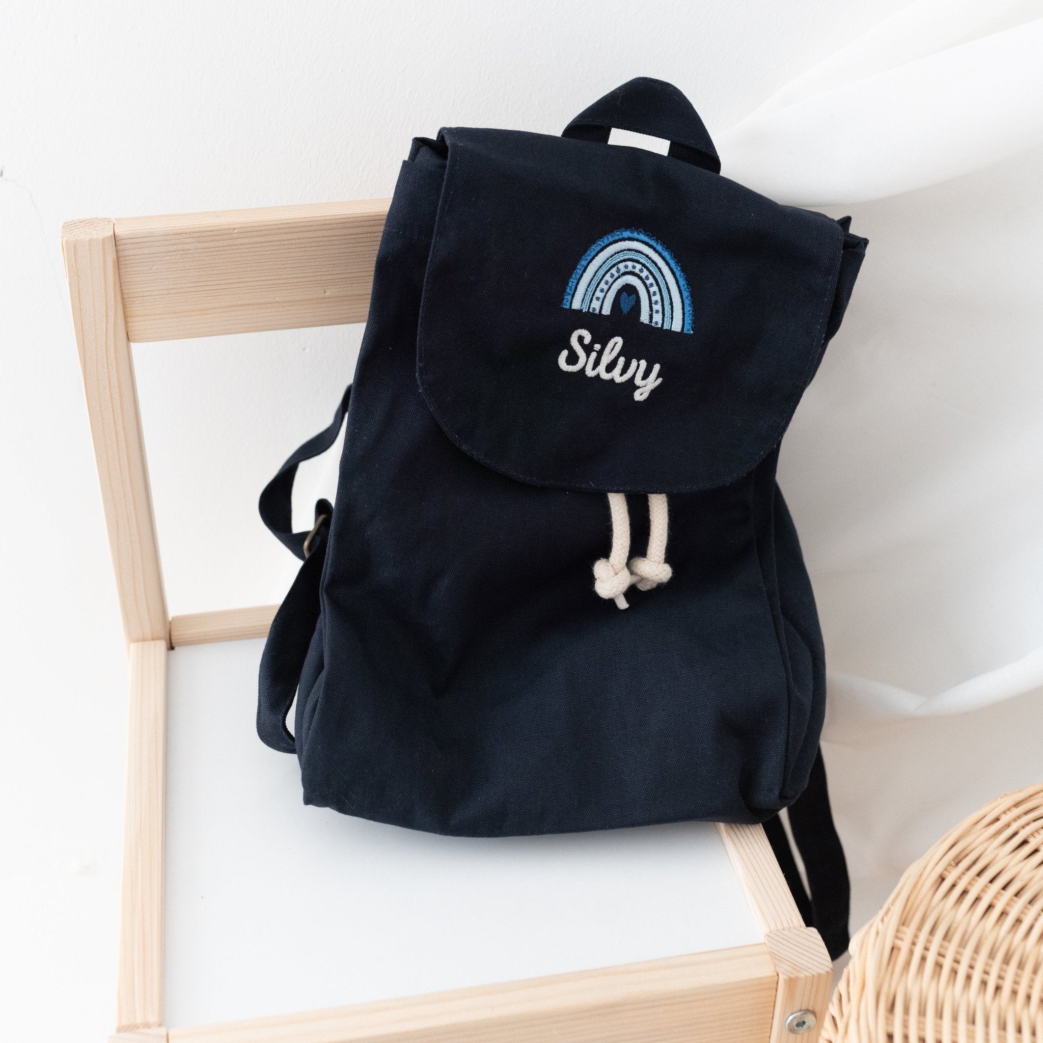 Rucksack mit Namensstick & Regenbogen - wunderwunsch