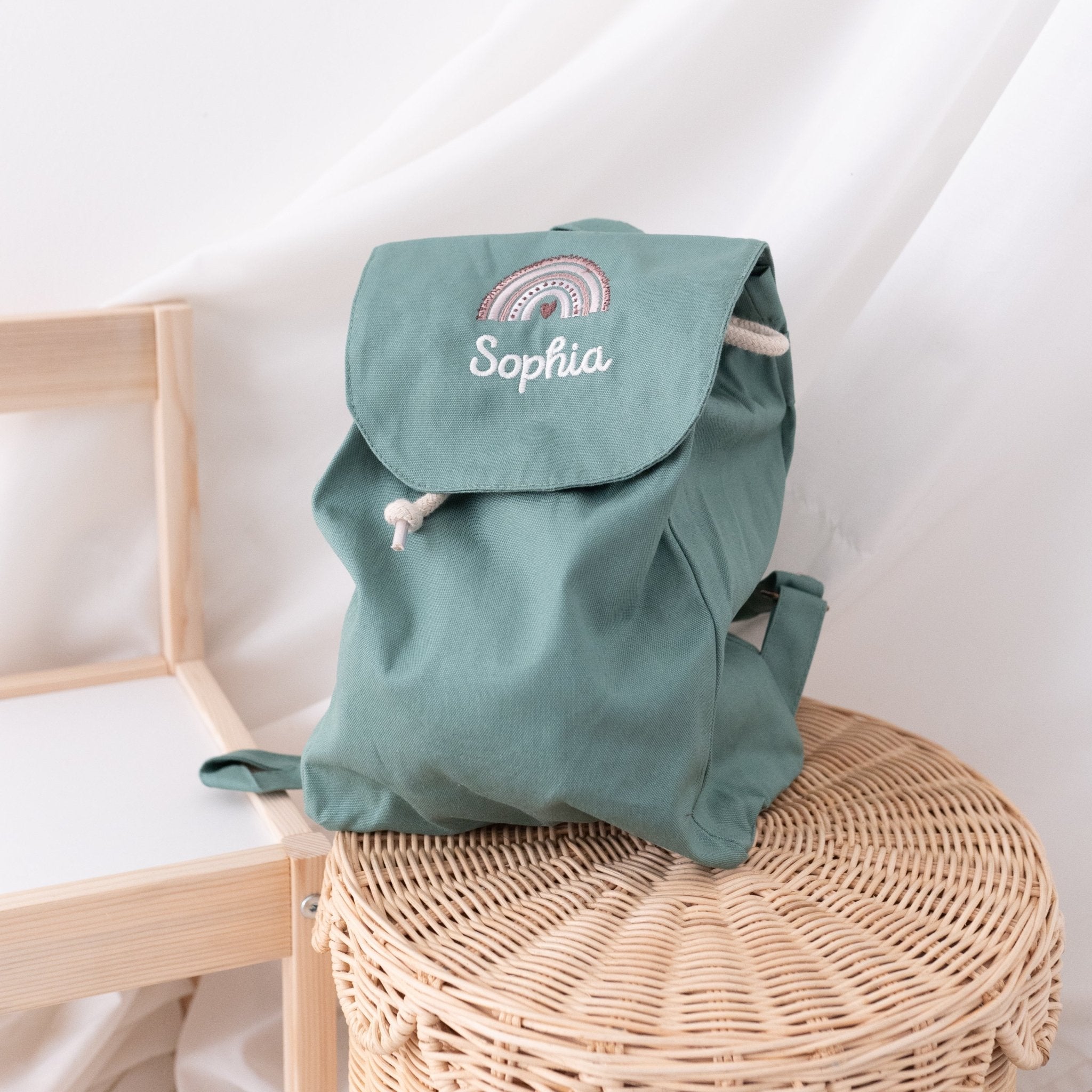 Rucksack mit Namensstick & Regenbogen - wunderwunsch