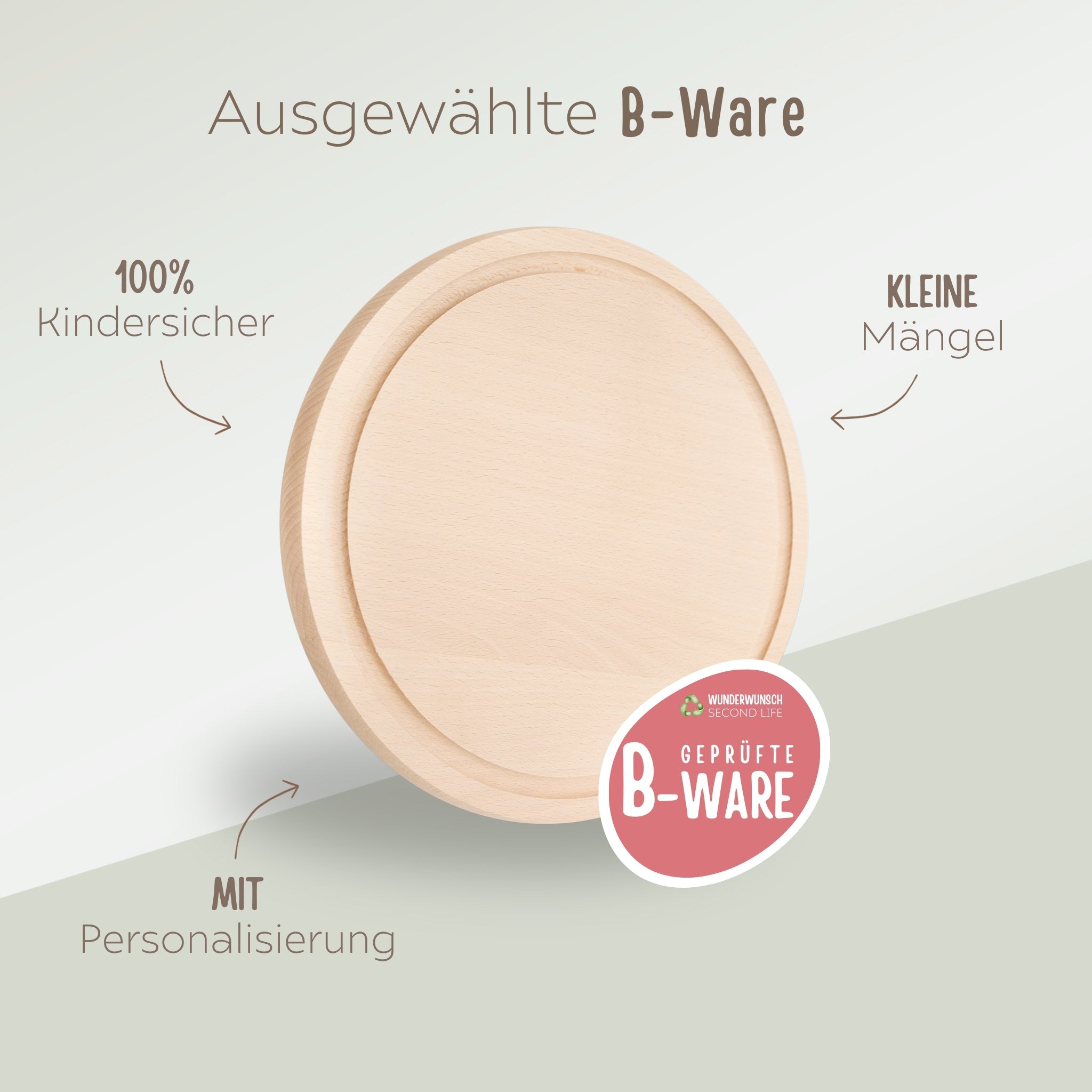 Schneidebrett Holz rund personalisiert - Tier Gravur - wunderwunsch