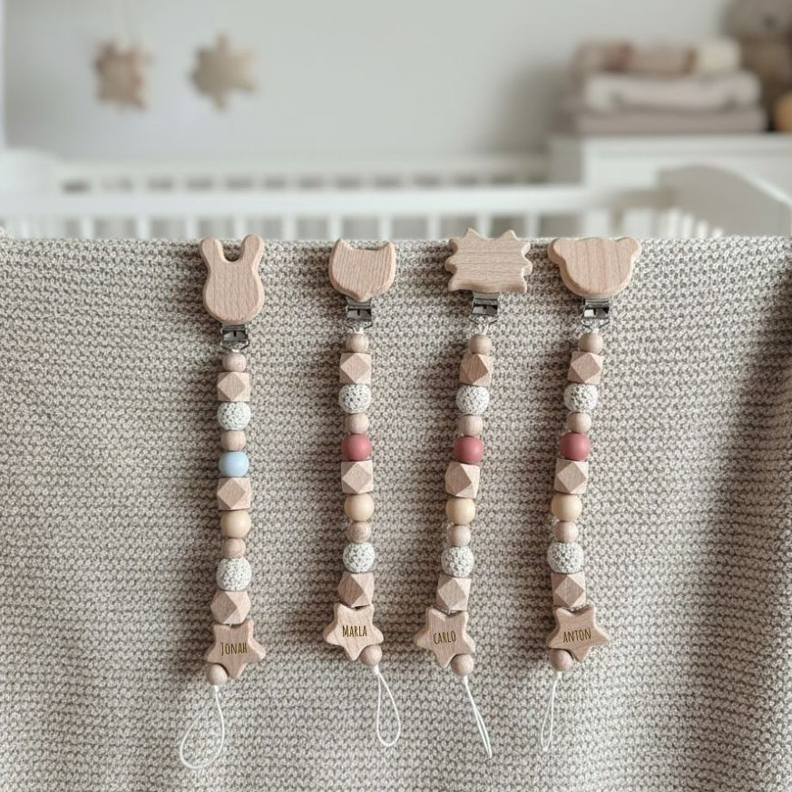 Schnullerkette Holzperlen - wunderwunsch