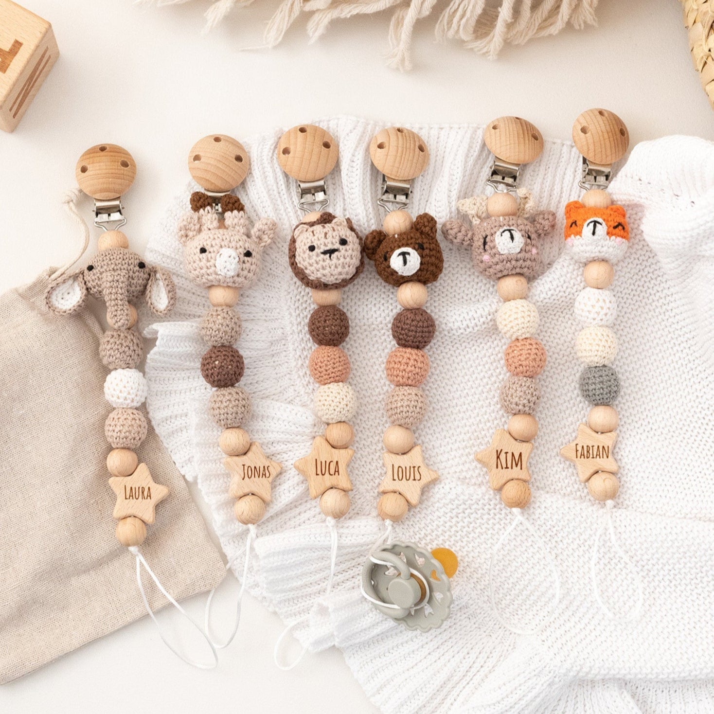 Schnullerkette Tiere - wunderwunsch