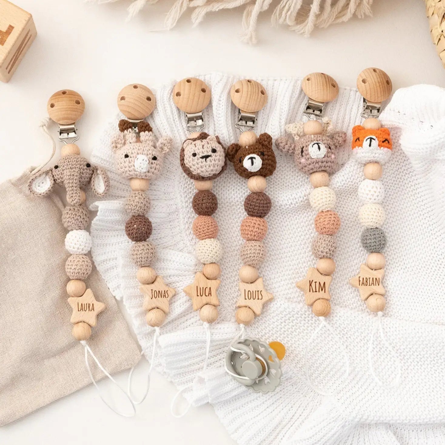 Schnullerkette Tiere - wunderwunsch
