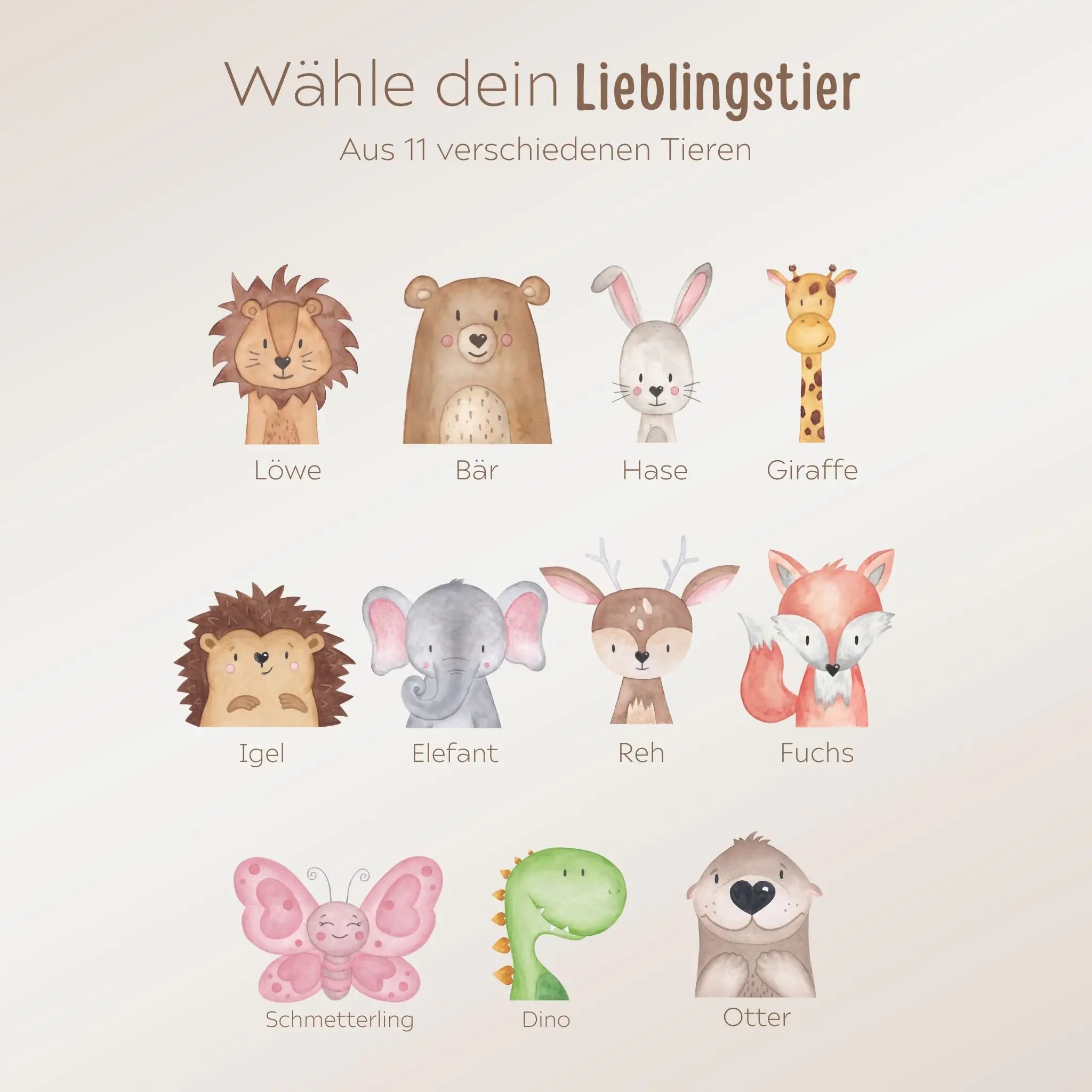Schul - Start Bundle - Turnbeutel, Brotdose + Kinder Trinkflasche weiß personalisiert - Tier Aquarell - wunderwunsch