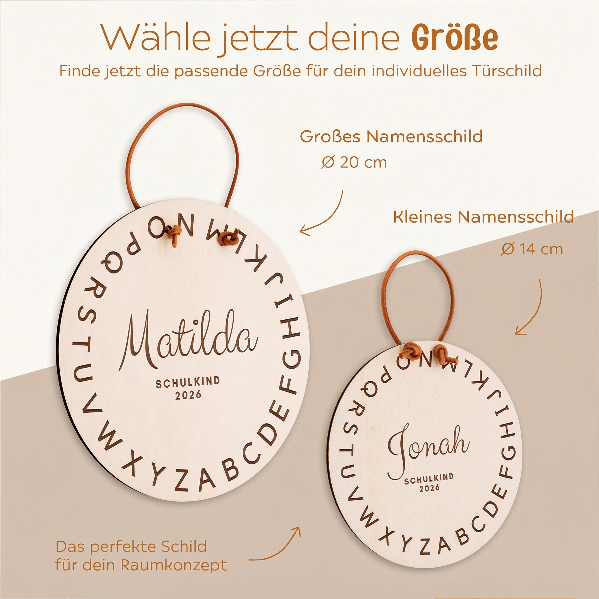 Schulanfang Schild personalisiert - ABC Gravur - wunderwunsch