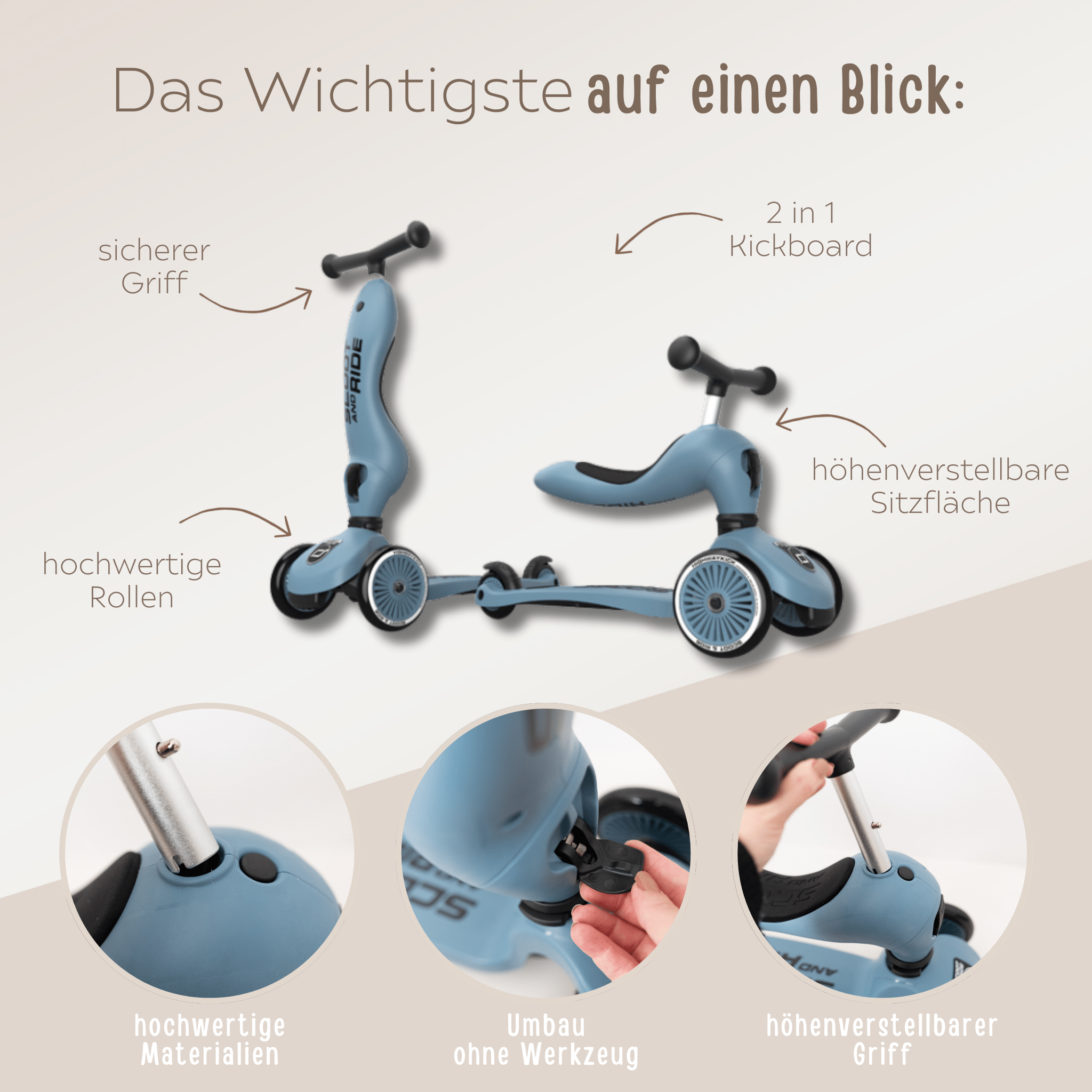 Scoot and Ride Highwaykick 1 (optional mit Lenkertasche) - wunderwunsch