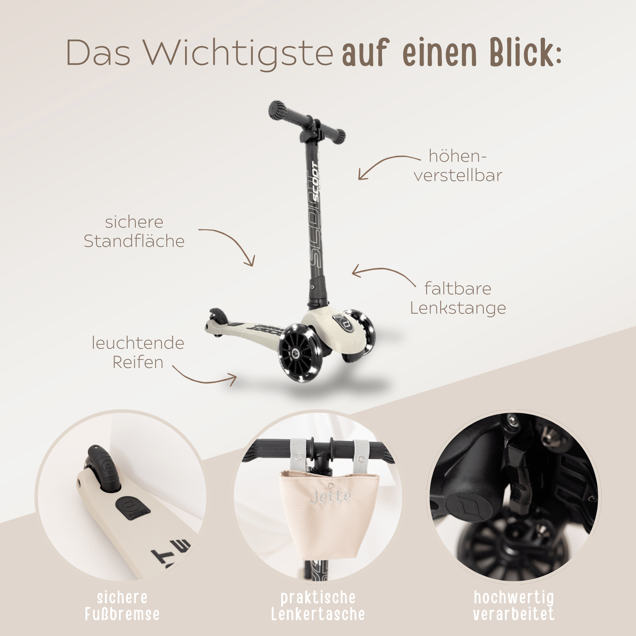 Scoot and Ride Highwaykick 3 (optional mit Lenkertasche) - wunderwunsch