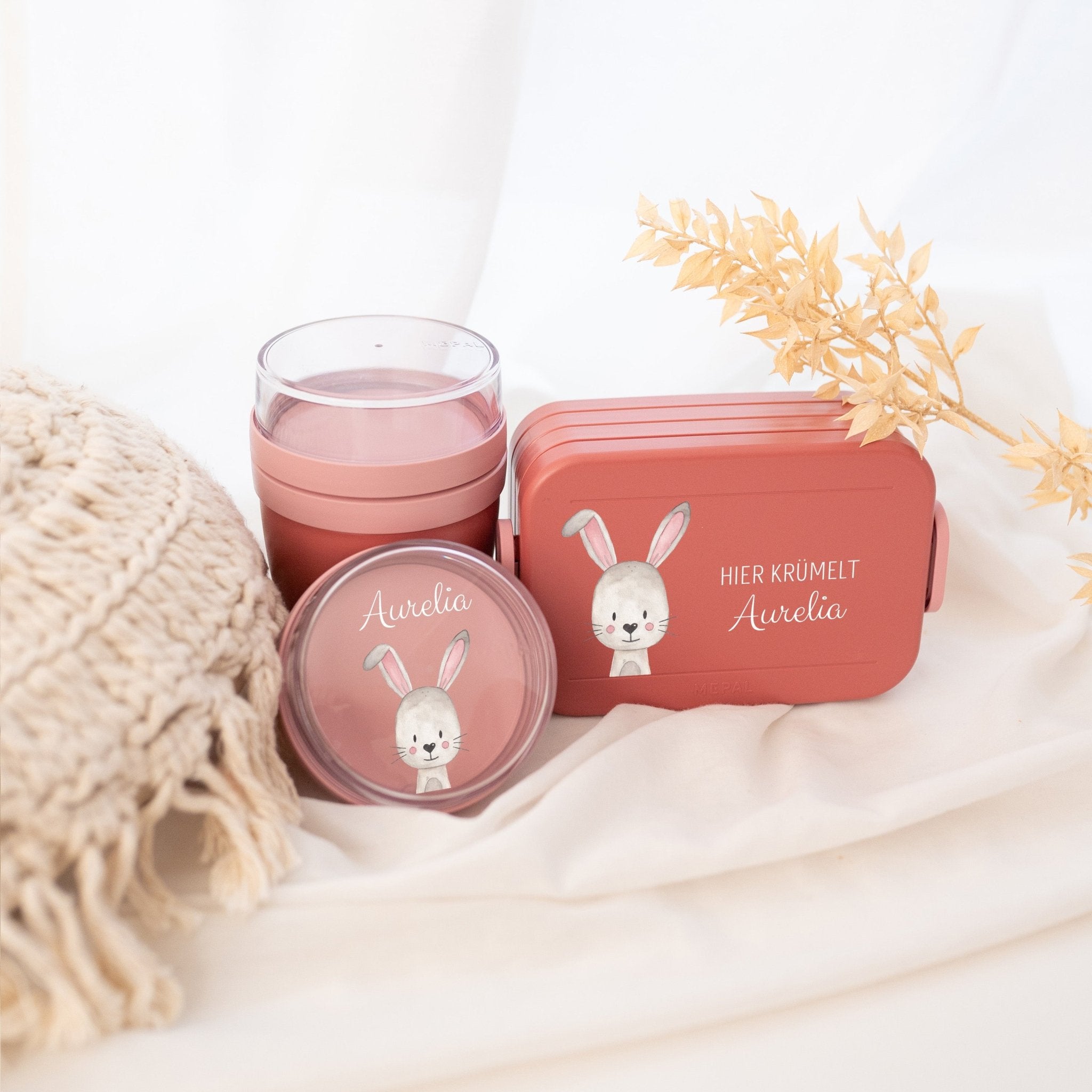 SET: MEPAL Müslibecher und Lunchbox - Tier Aquarell - wunderwunsch