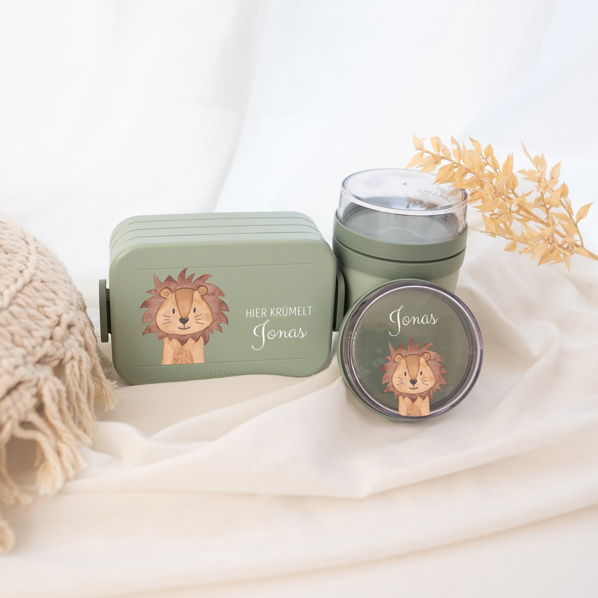 SET: MEPAL Müslibecher und Lunchbox - Tier Aquarell - wunderwunsch