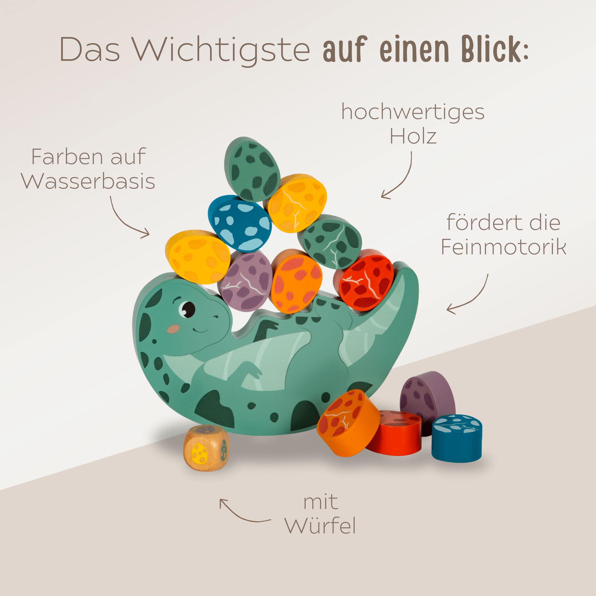 SMALL FOOT Balance Spiel "Dino" personalisiert - wunderwunsch
