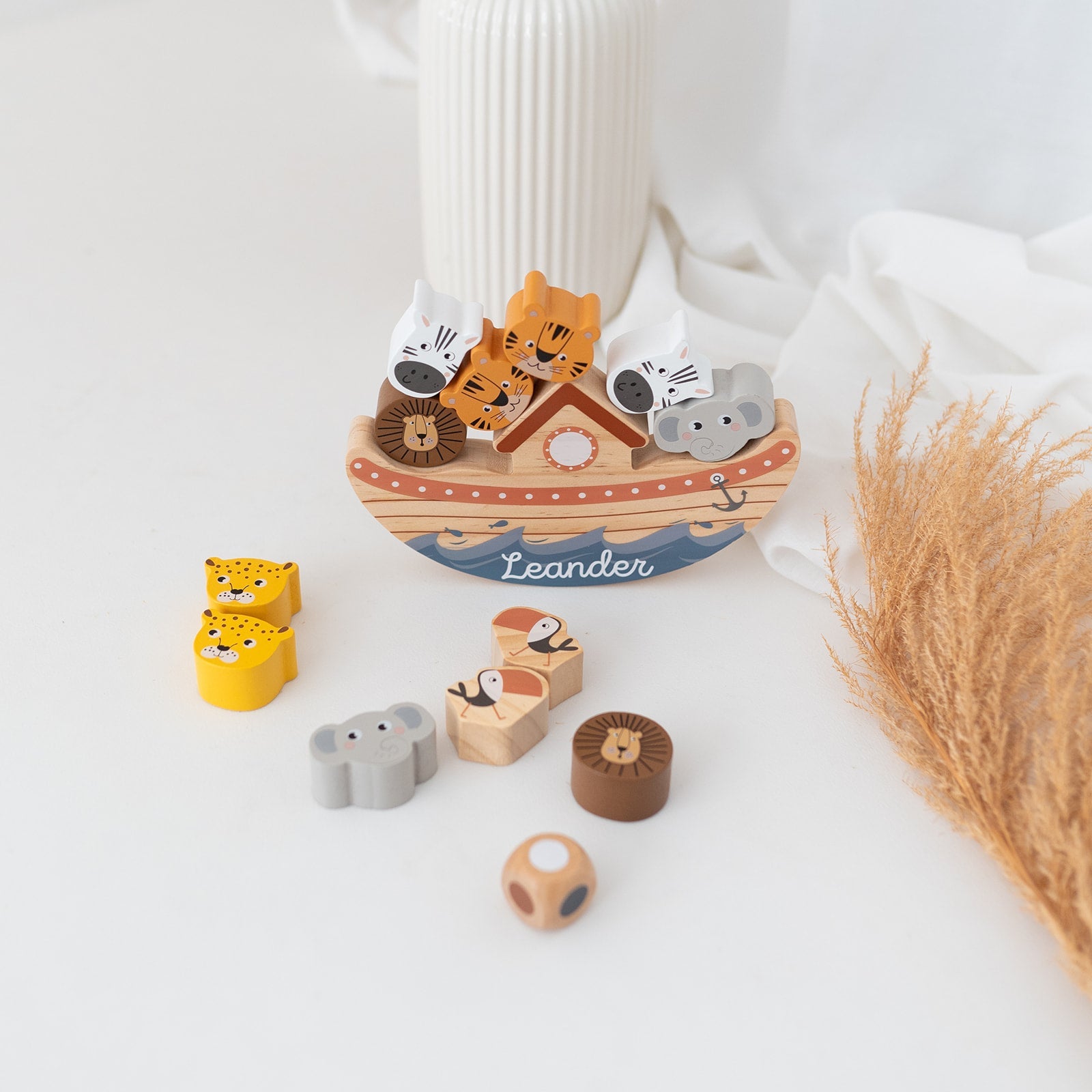 SMALL FOOT Balancierspiel Arche Noah Safari Tiere personalisiert - wunderwunsch