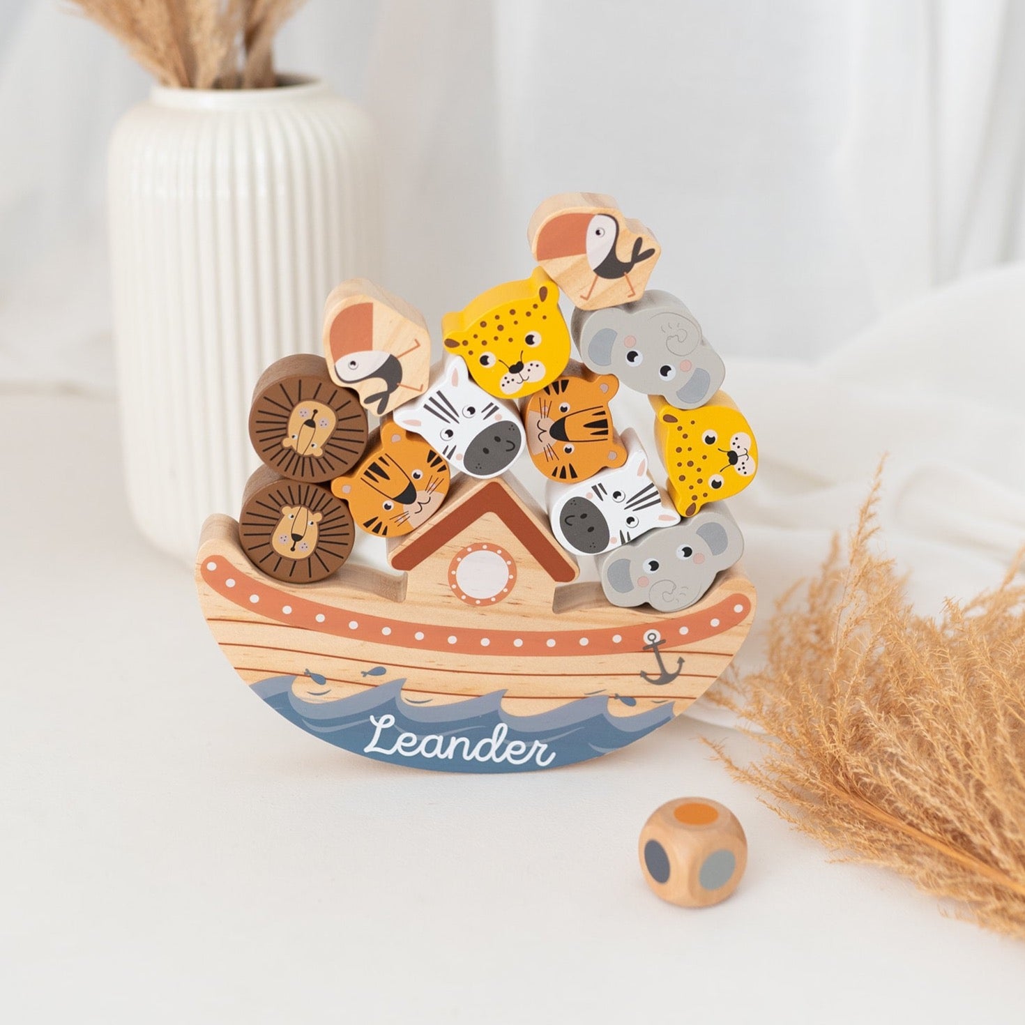 SMALL FOOT Balancierspiel Arche Noah Safari Tiere personalisiert - wunderwunsch