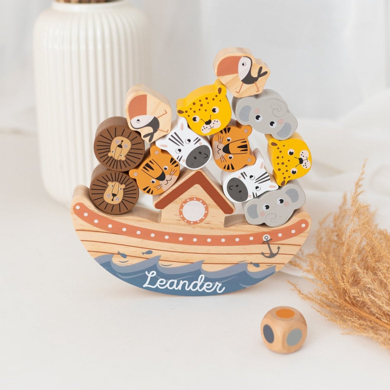 SMALL FOOT Balancierspiel Arche Noah Safari Tiere personalisiert - wunderwunsch