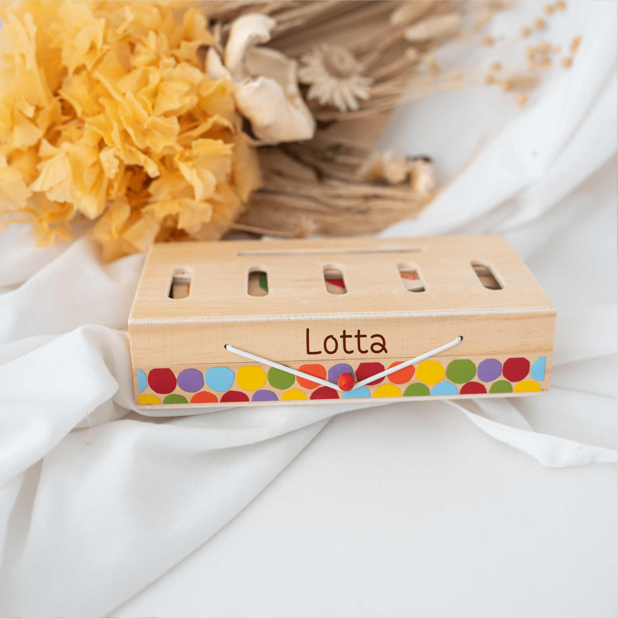 SMALL FOOT Bildersortierbox "Raupe Nimmersatt" Holz personalisiert - wunderwunsch