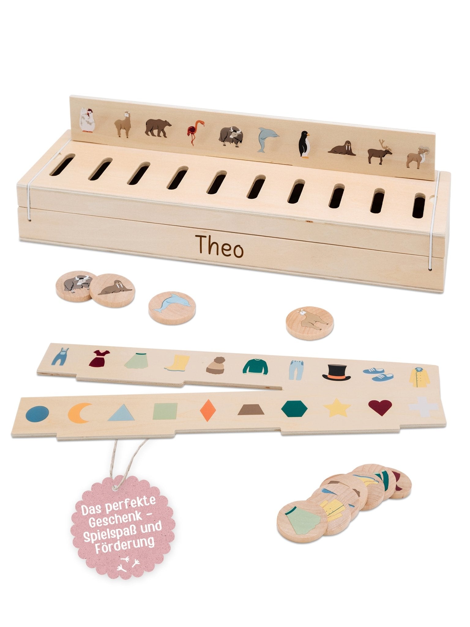 SMALL FOOT Bildersortierbox "Weltentdecker" Holz personalisiert - wunderwunsch