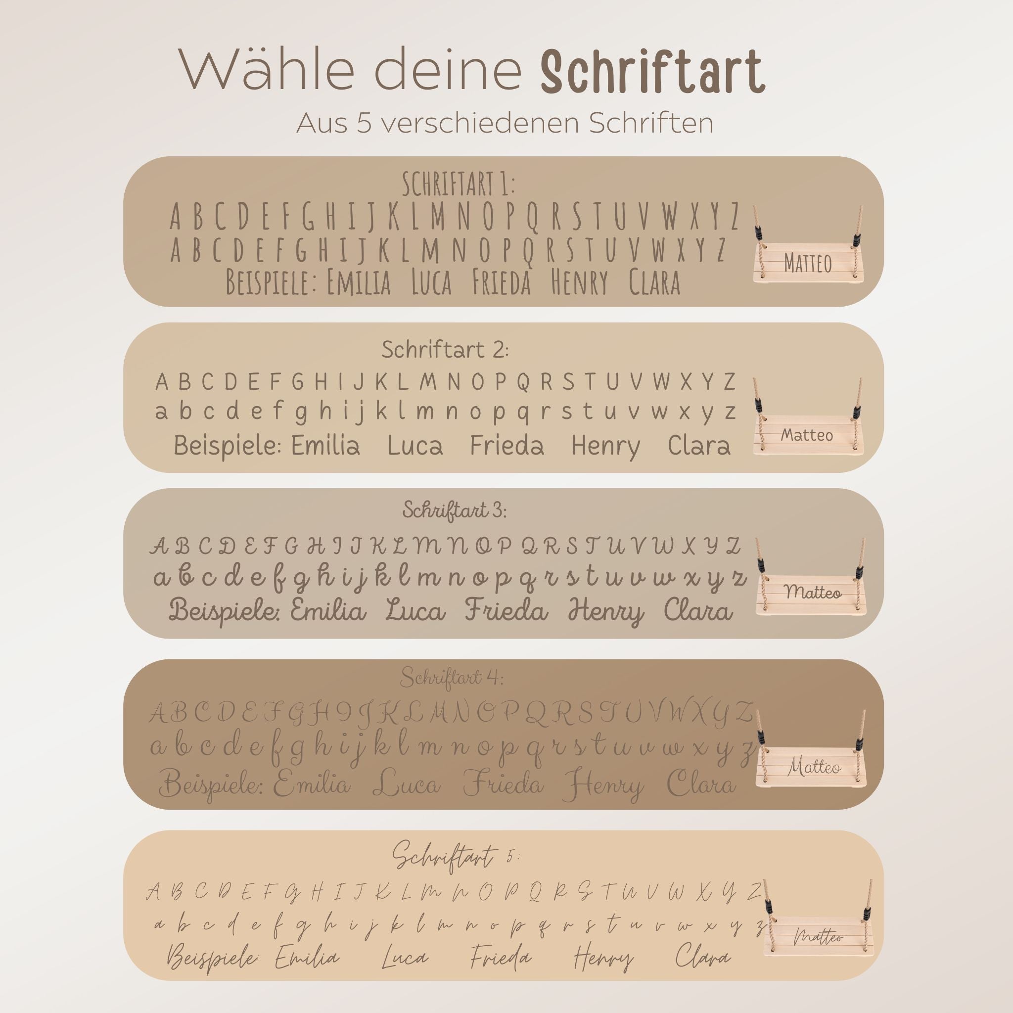 SMALL FOOT Brettschaukel für Kinder personalisiert - wunderwunsch