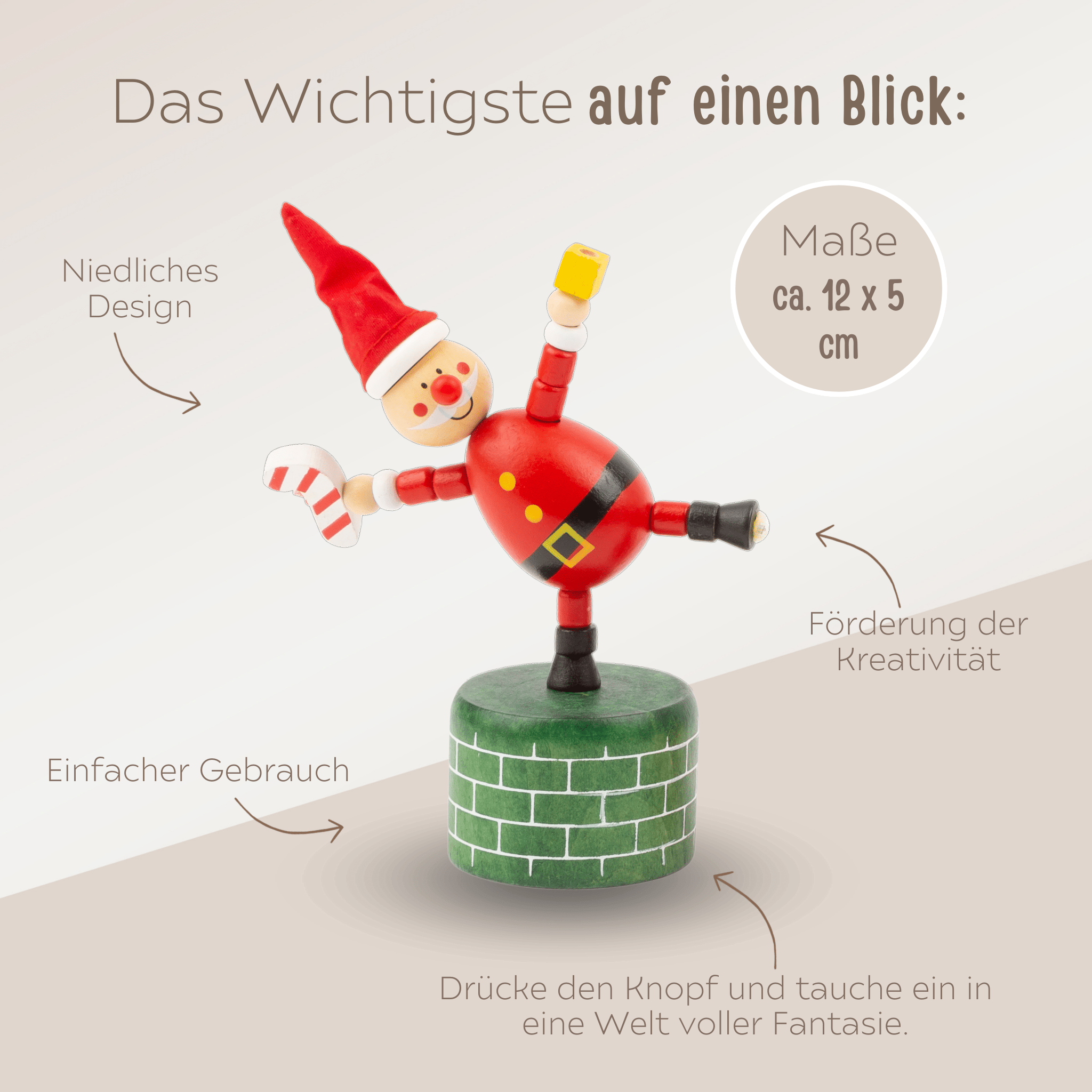 SMALL FOOT Drückerfiguren - Weihnachten - wunderwunsch