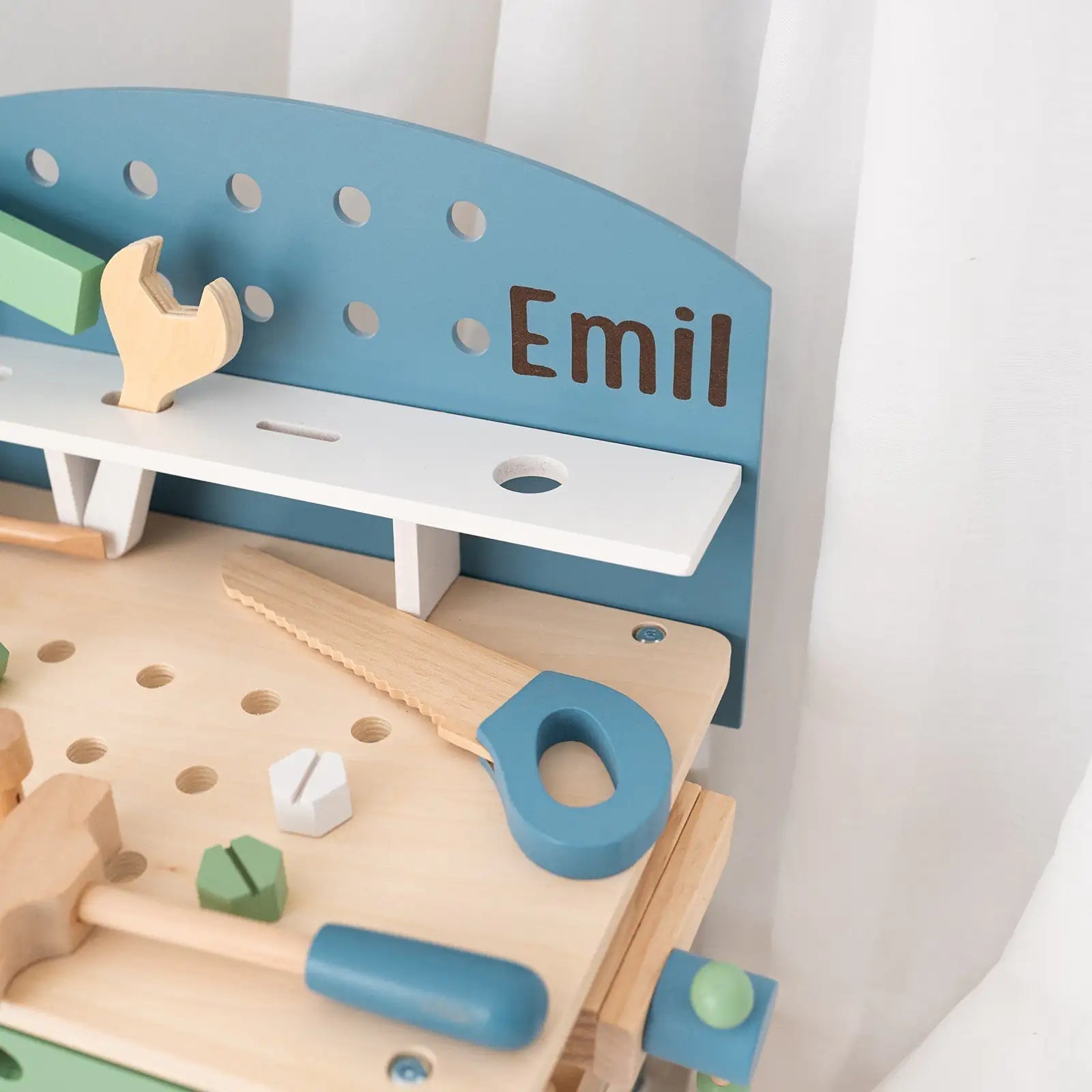 SMALL FOOT Große Kinder Werkbank Holz "Nordic" personalisierbar - wunderwunsch