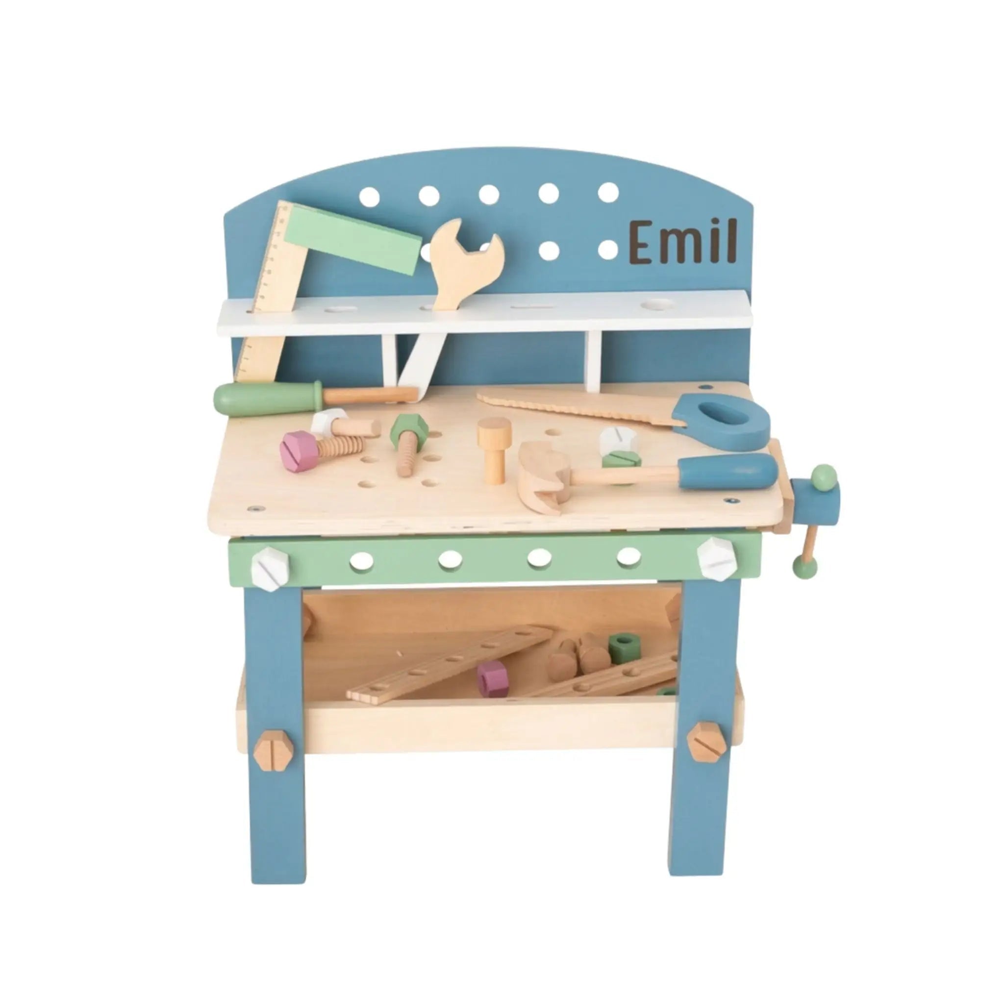 SMALL FOOT Große Kinder Werkbank Holz "Nordic" personalisierbar - wunderwunsch
