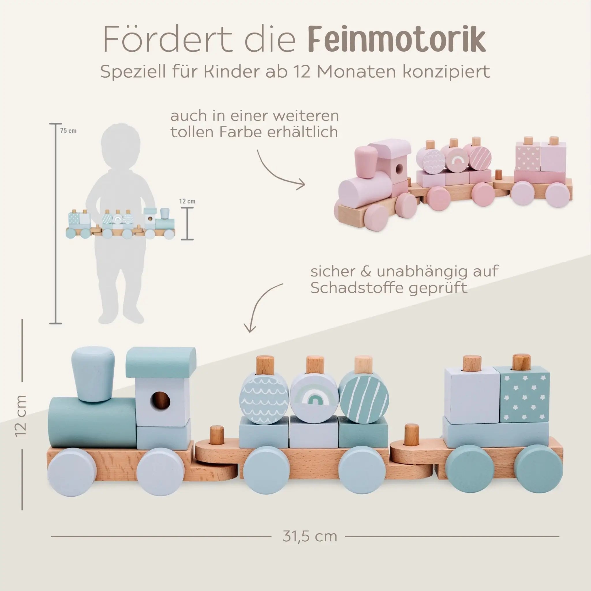 SMALL FOOT Holz Eisenbahn personalisiert - wunderwunsch