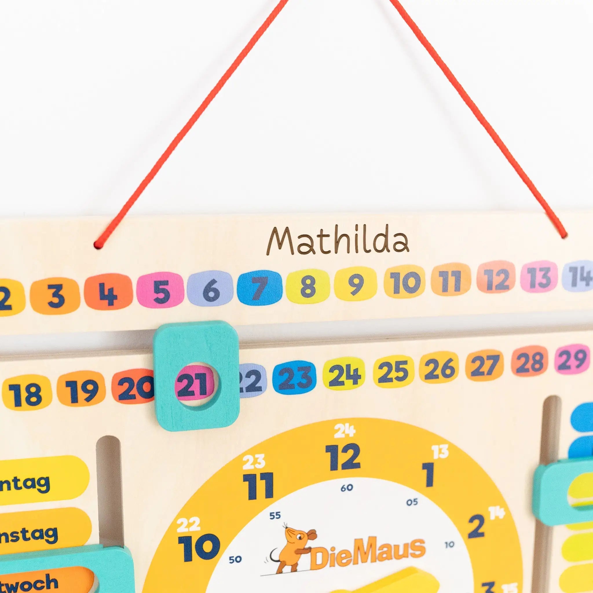 SMALL FOOT Lernuhr mit Kalender - Die Maus - wunderwunsch