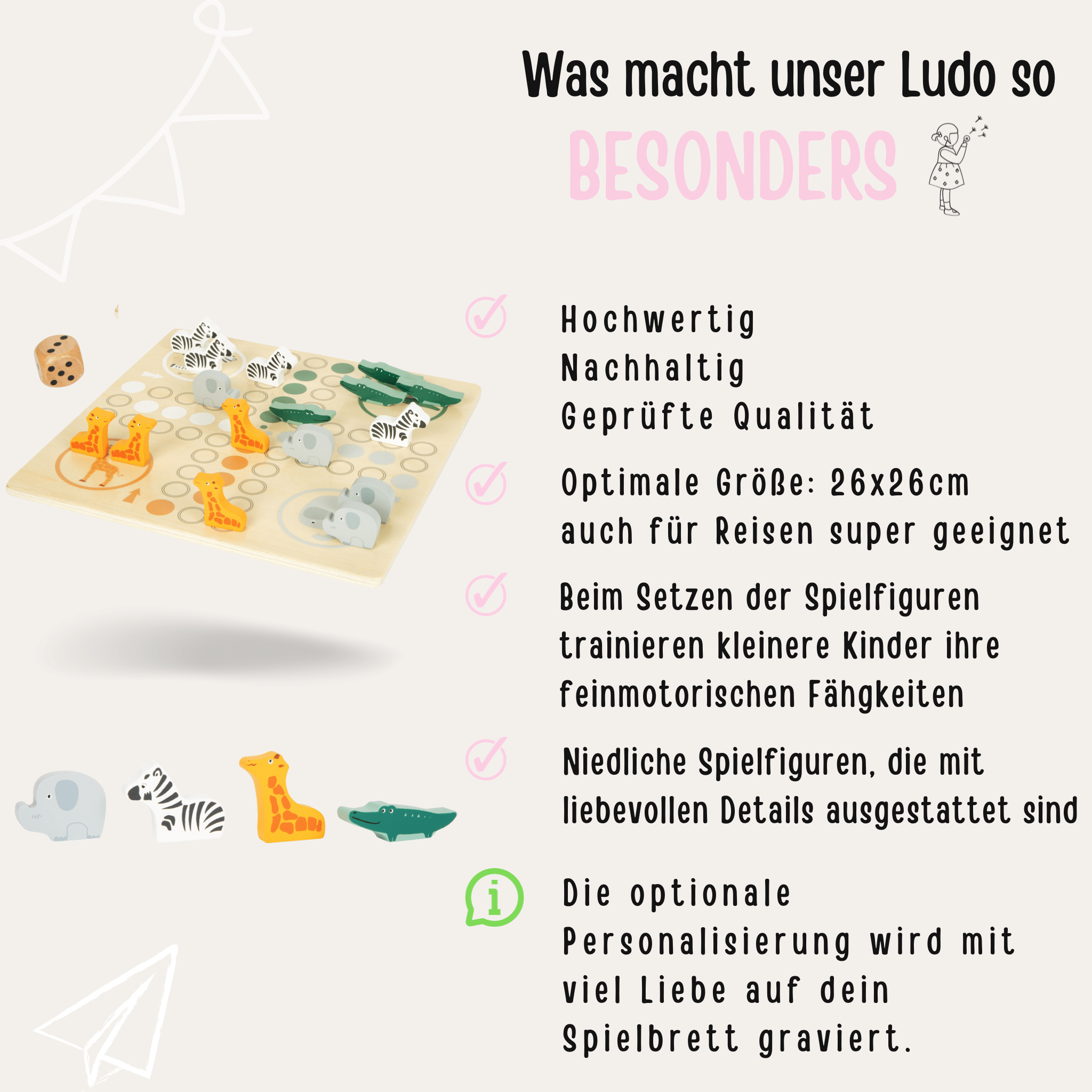 SMALL FOOT Ludo Spiel Safari "Natur" - wunderwunsch