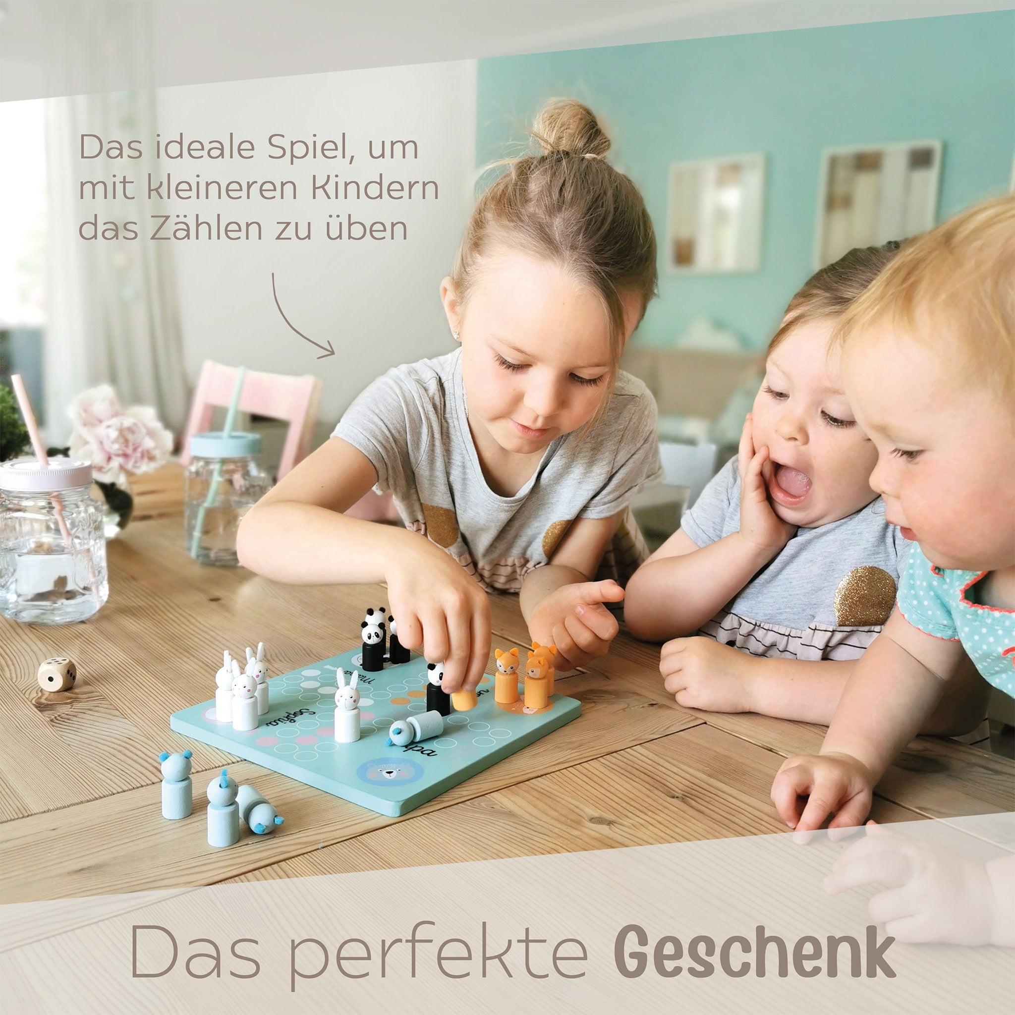 SMALL FOOT Ludo Spiel Tiere "Pastellgrün" - wunderwunsch