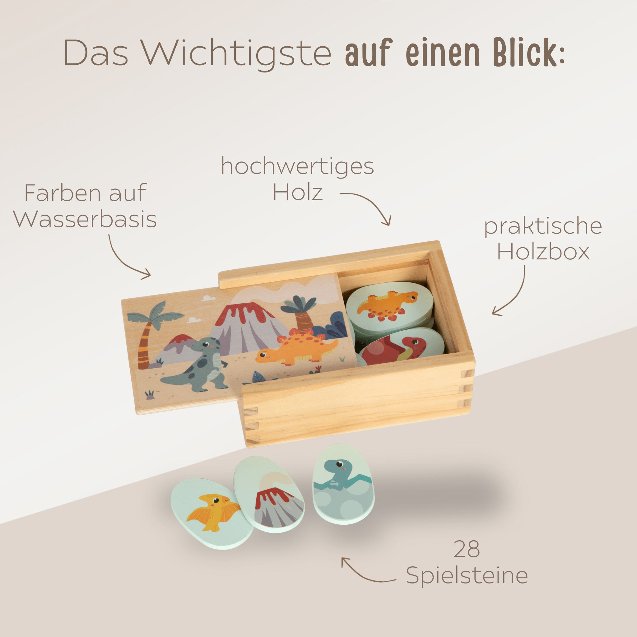 SMALL FOOT Memo Spiel "Dino" personalisiert - wunderwunsch