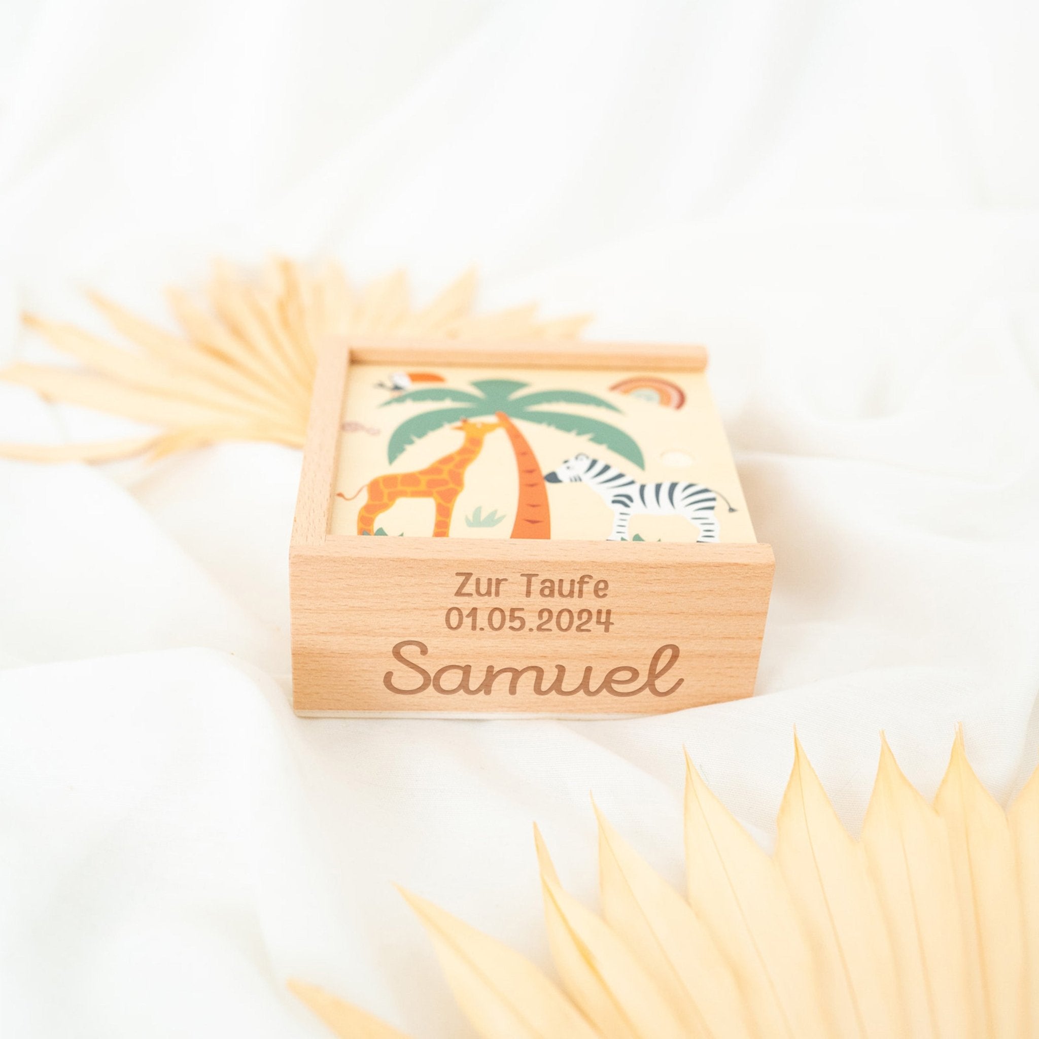 SMALL FOOT Memo Spiel Safari Holz personalisiert - wunderwunsch