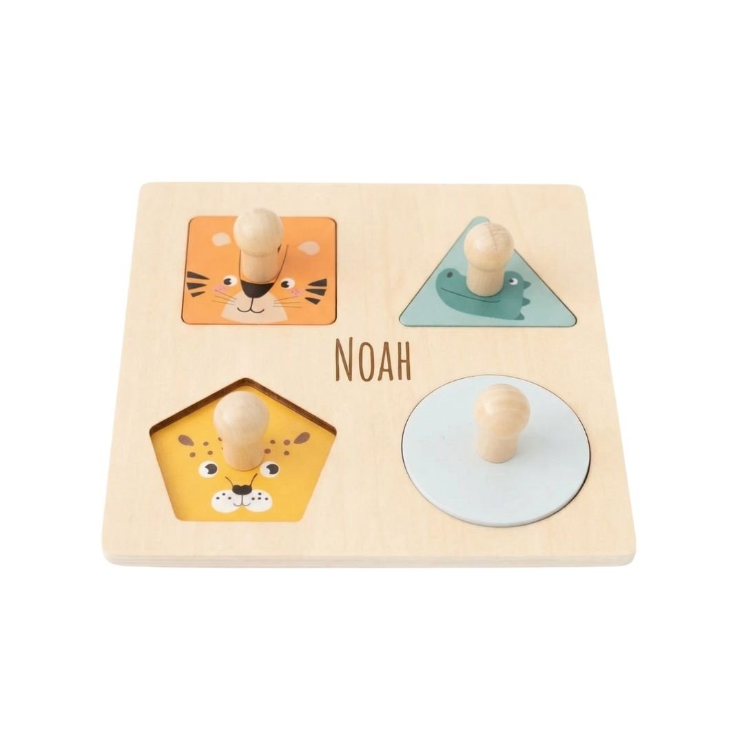 SMALL FOOT Montessori Setzpuzzle Formen und Motive personalisierbar - wunderwunsch