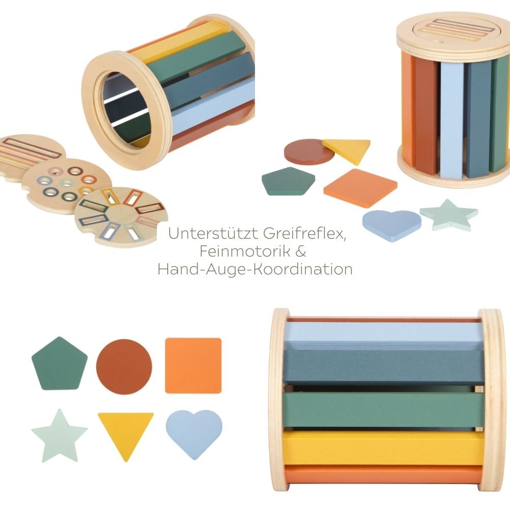 SMALL FOOT Montessori Sortierspiel mit Trommel personalisierbar - wunderwunsch