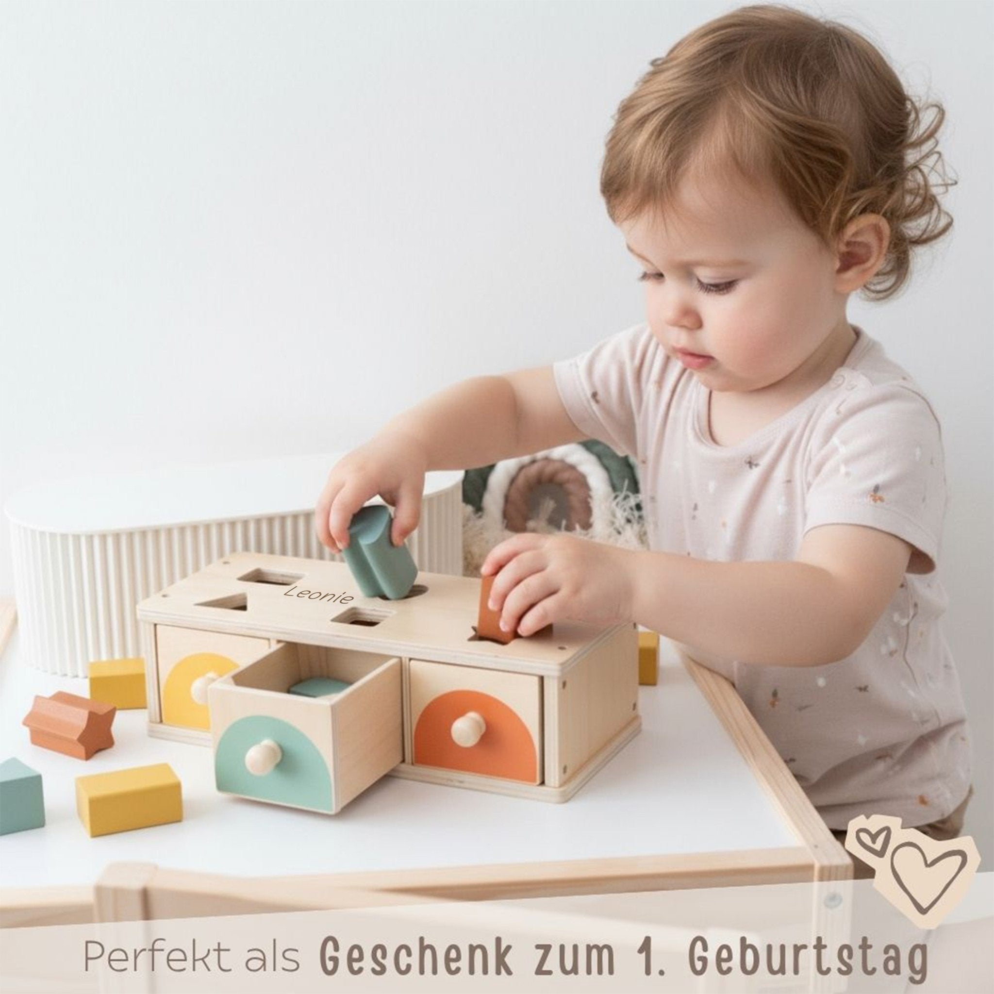 SMALL FOOT Montessori Steck - Schubladenbox personalisierbar - wunderwunsch