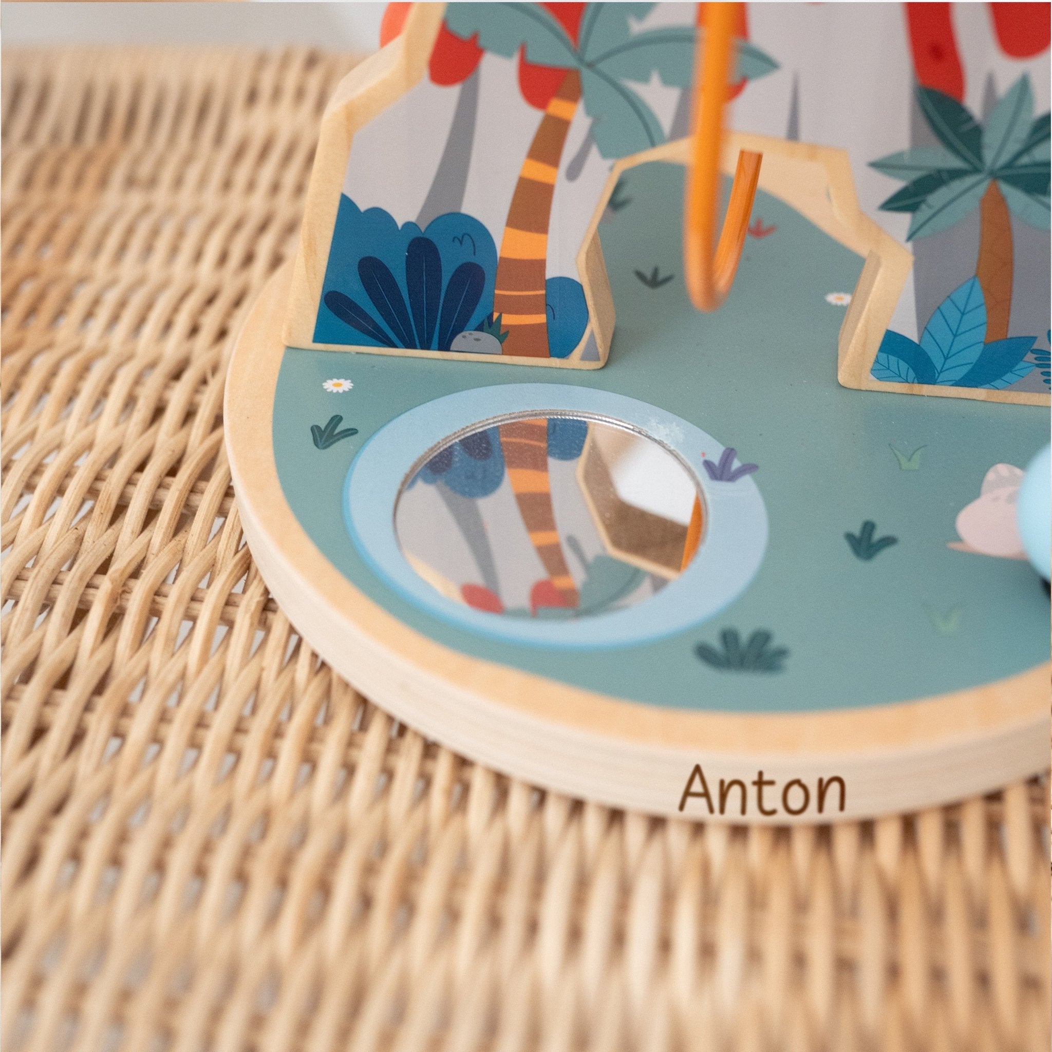 SMALL FOOT Motorikschleife "Dino Vulkan" personalisiert - wunderwunsch