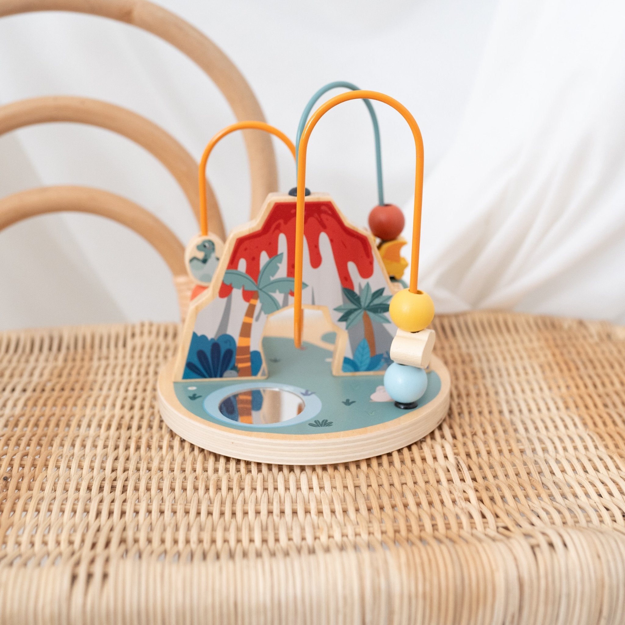 SMALL FOOT Motorikschleife "Dino Vulkan" personalisiert - wunderwunsch