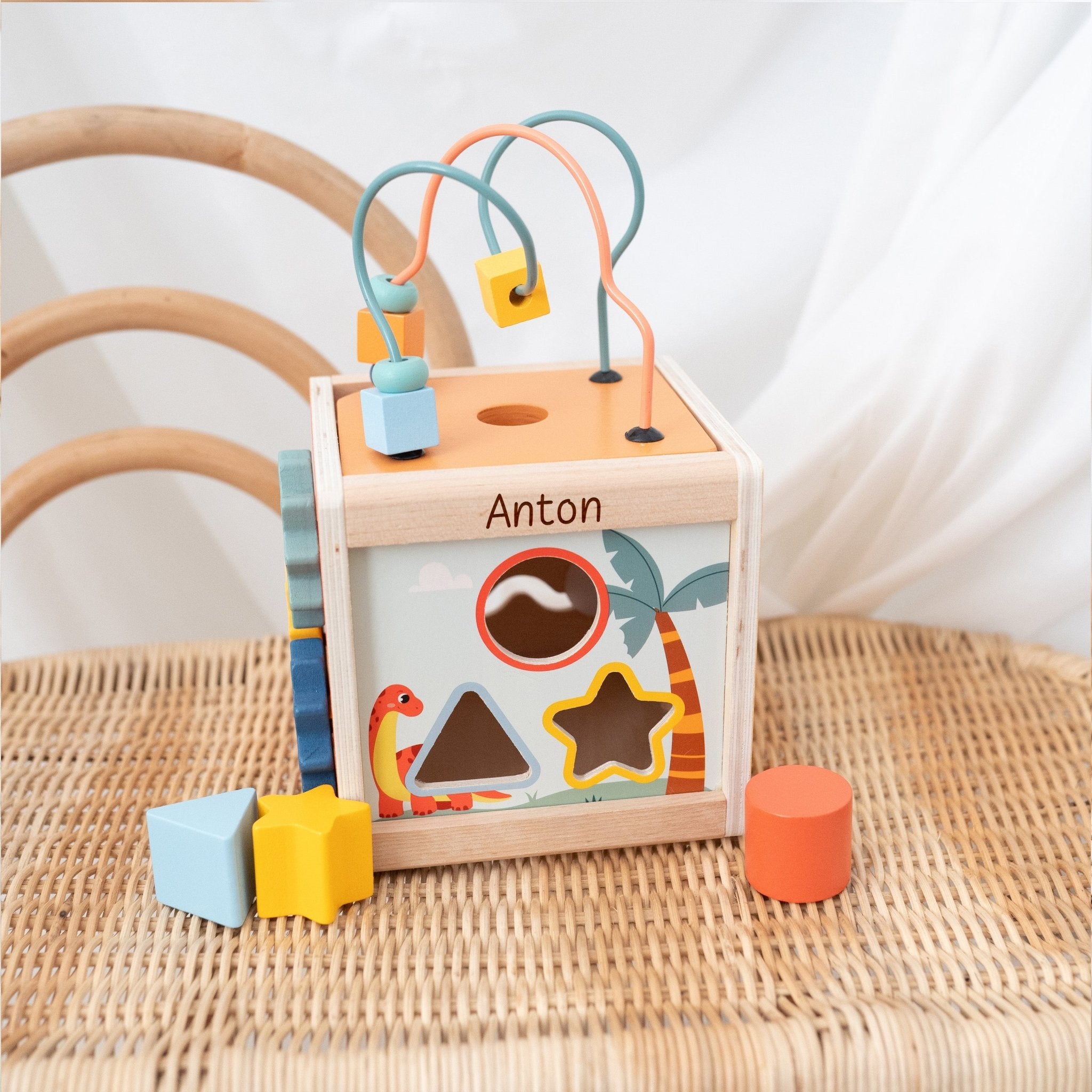 SMALL FOOT Motorikwürfel "Dino" personalisiert - wunderwunsch