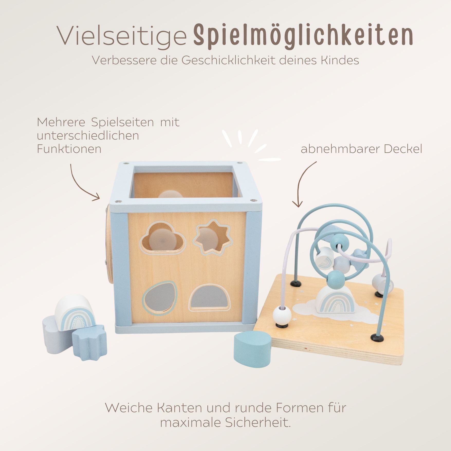 SMALL FOOT Motorikwürfel Formen personalisiert - wunderwunsch